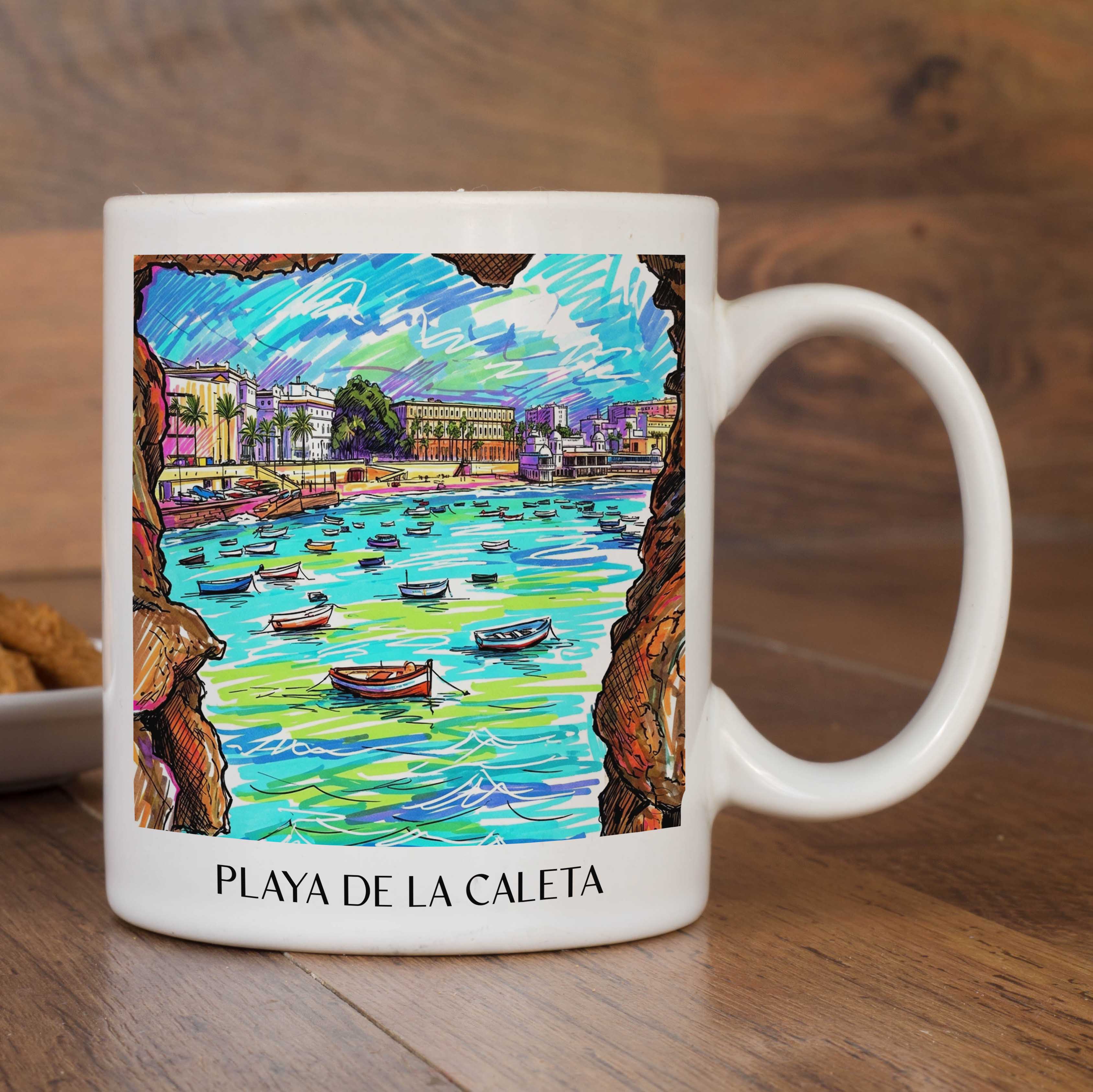 playa-de-la-caleta-cádiz-spanien-kaffeebecher-graffiti