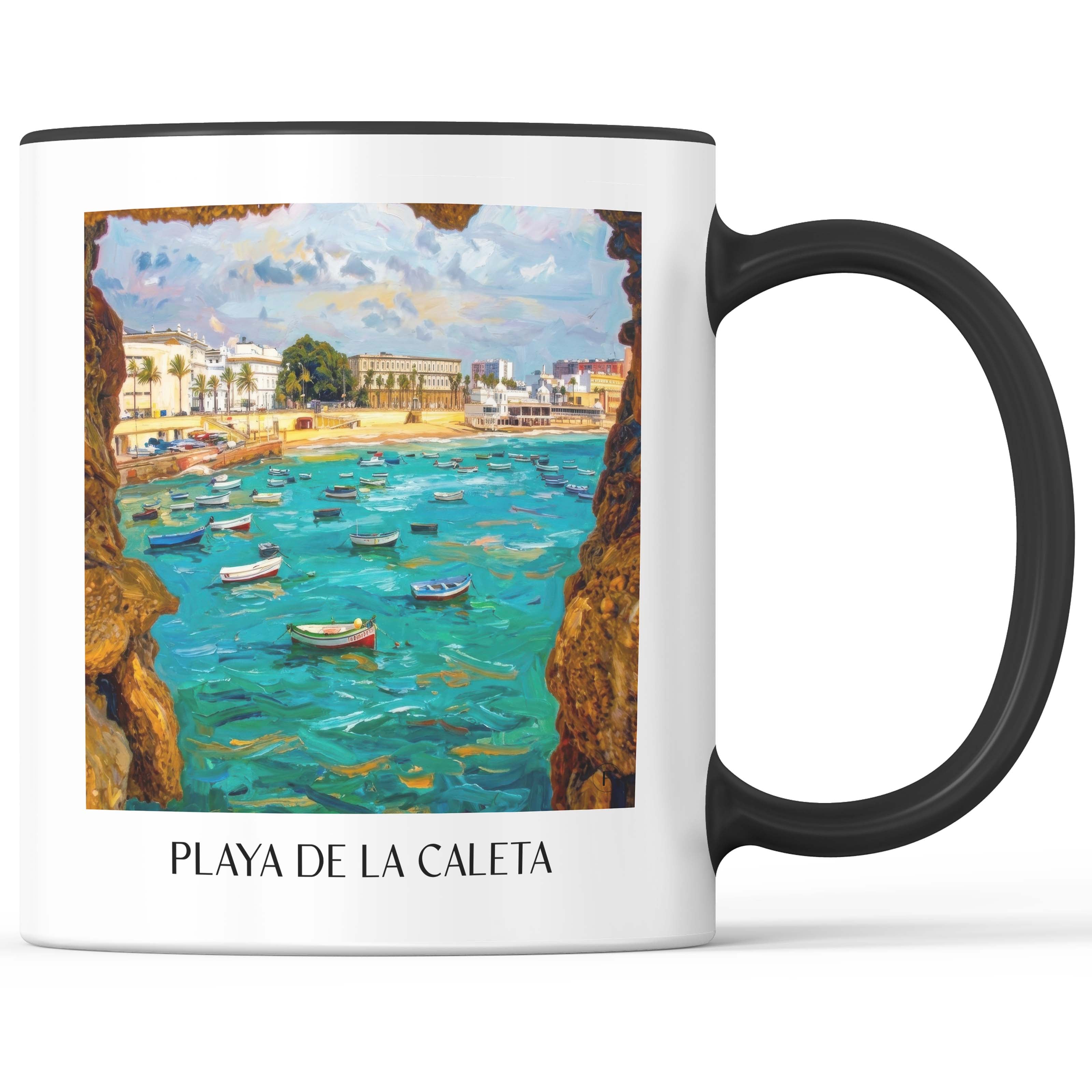playa-de-la-caleta-cádiz-spanien-kaffeebecher-oil-painting-oelgemaelde