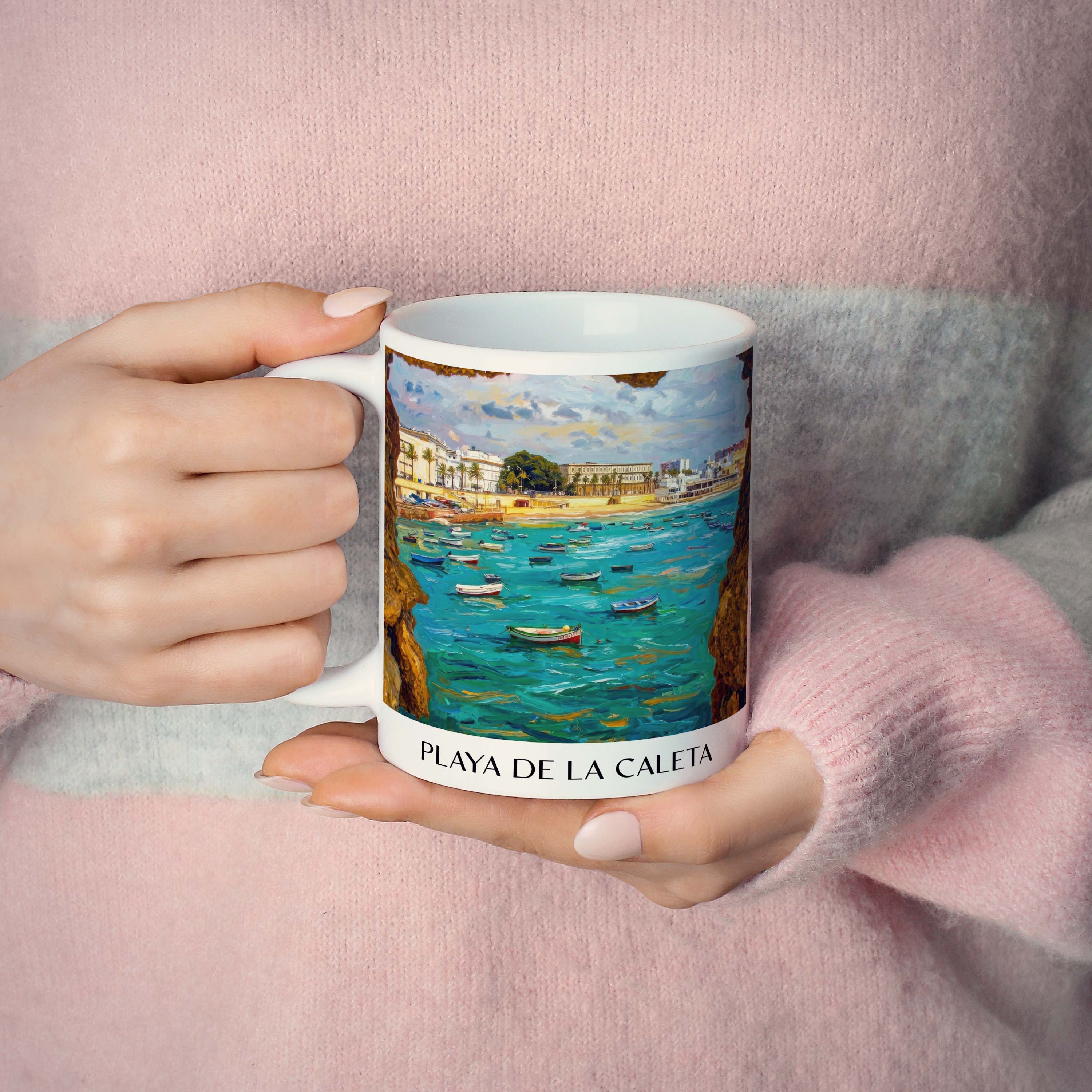 playa-de-la-caleta-cádiz-spanien-kaffeebecher-oil-painting-oelgemaelde