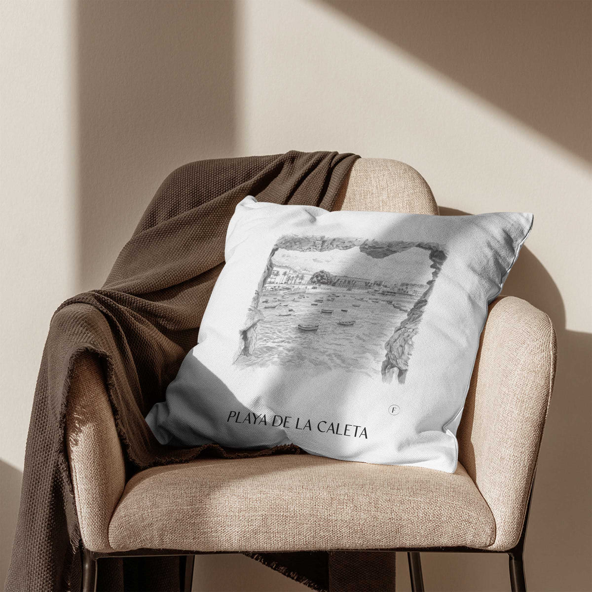 playa-de-la-caleta-cádiz-spanien-kissenbezug-bleistift-zeichnung-drawing
