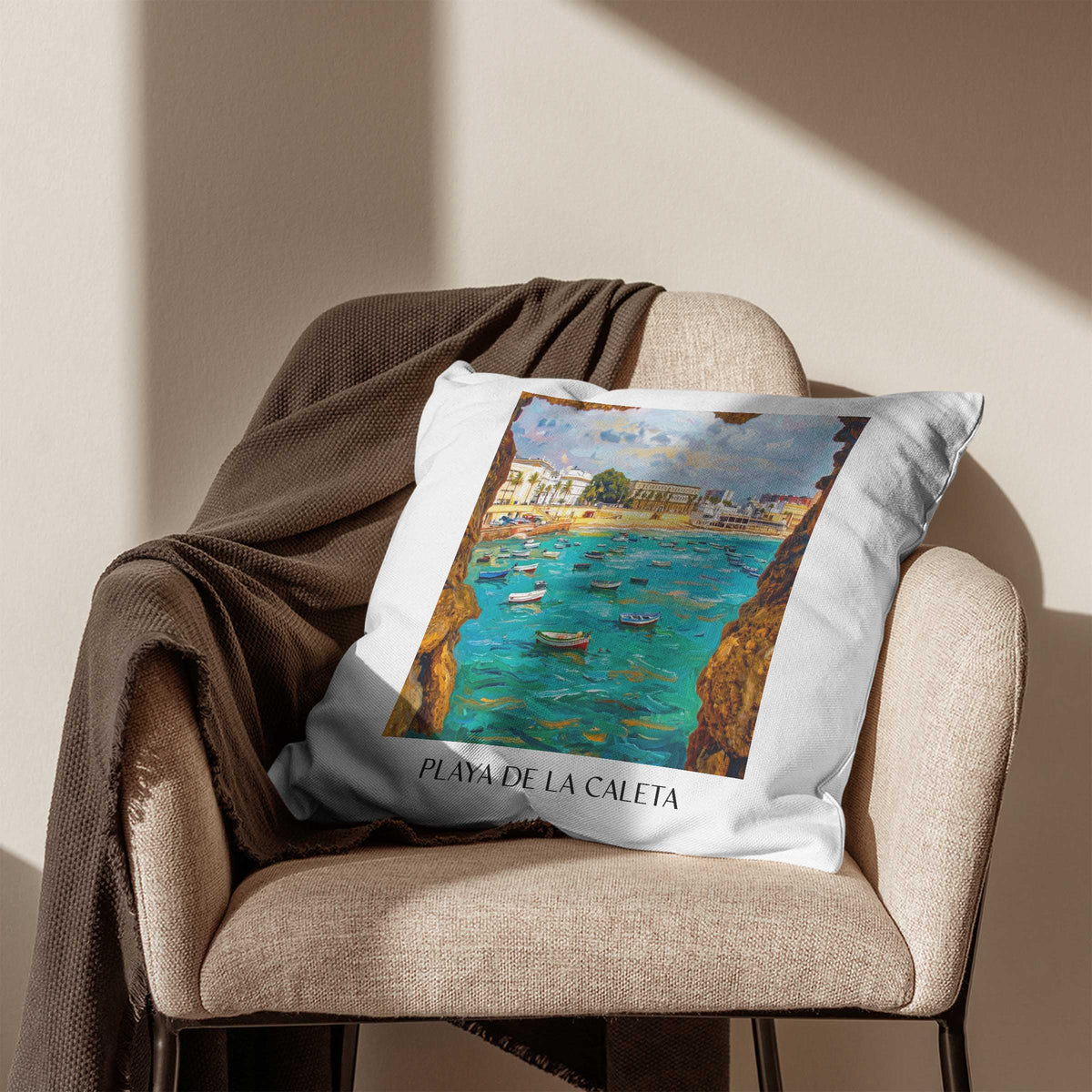 playa-de-la-caleta-cádiz-spanien-kissenbezug-oil-painting-oelgemaelde