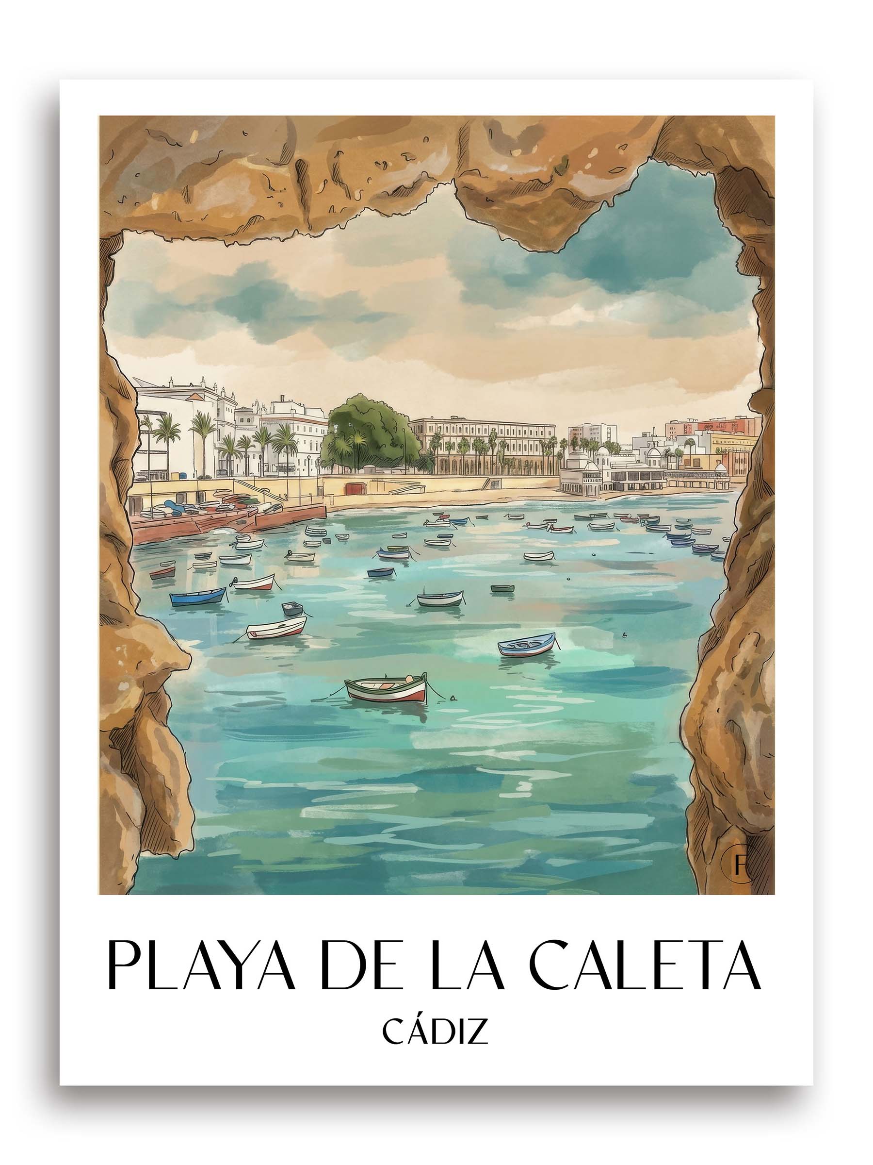 playa-de-la-caleta-cádiz-spanien-poster-aquarell