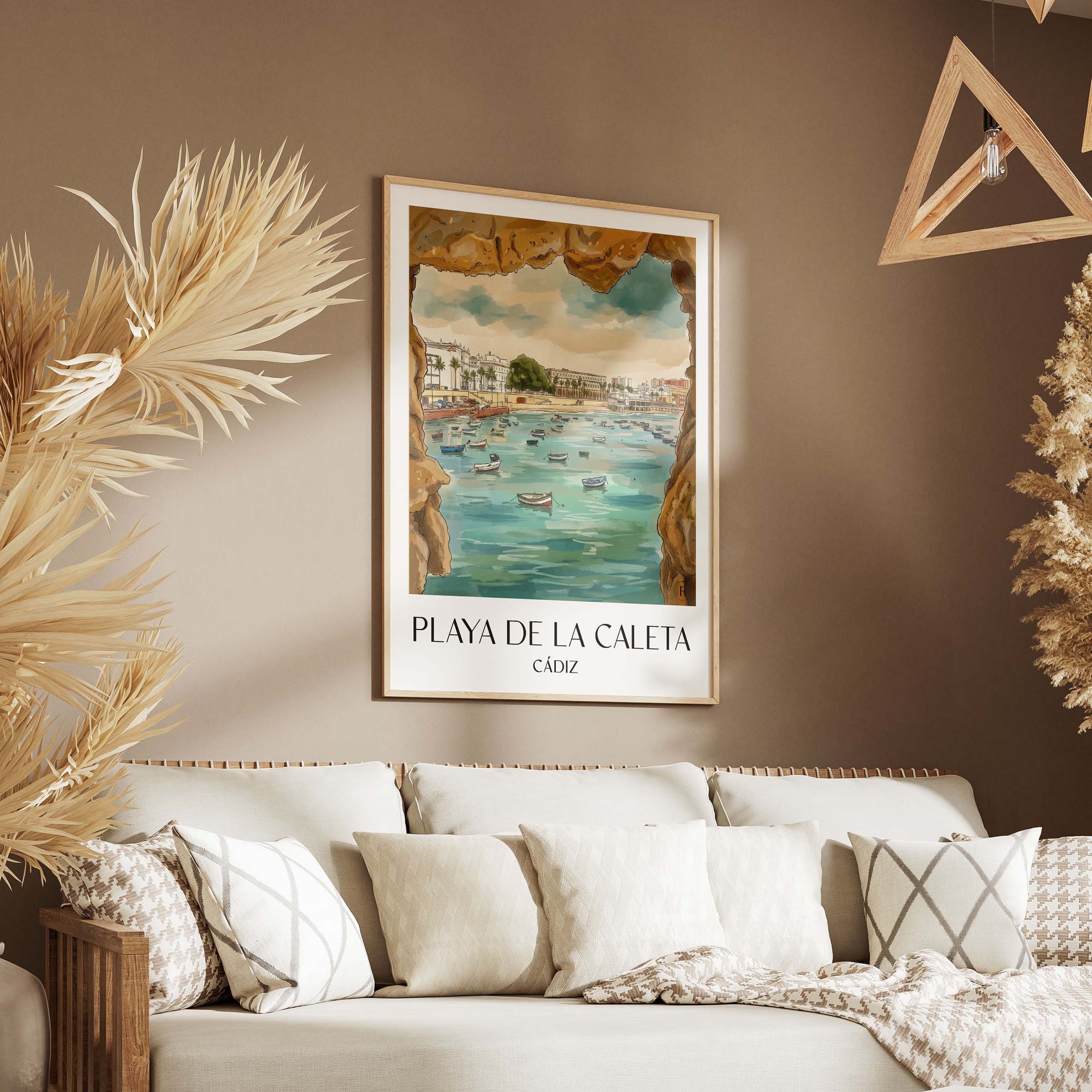playa-de-la-caleta-cádiz-spanien-poster-aquarell