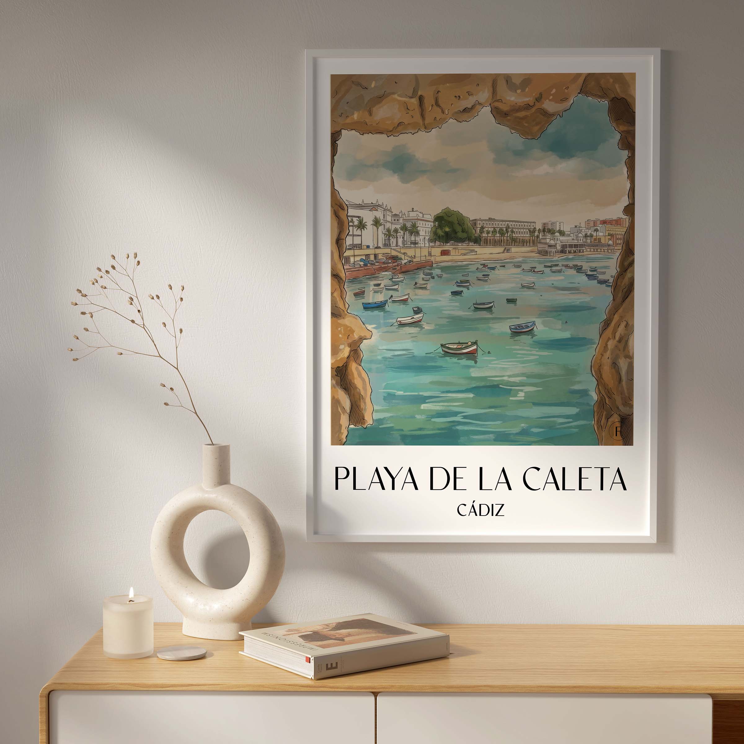playa-de-la-caleta-cádiz-spanien-poster-aquarell