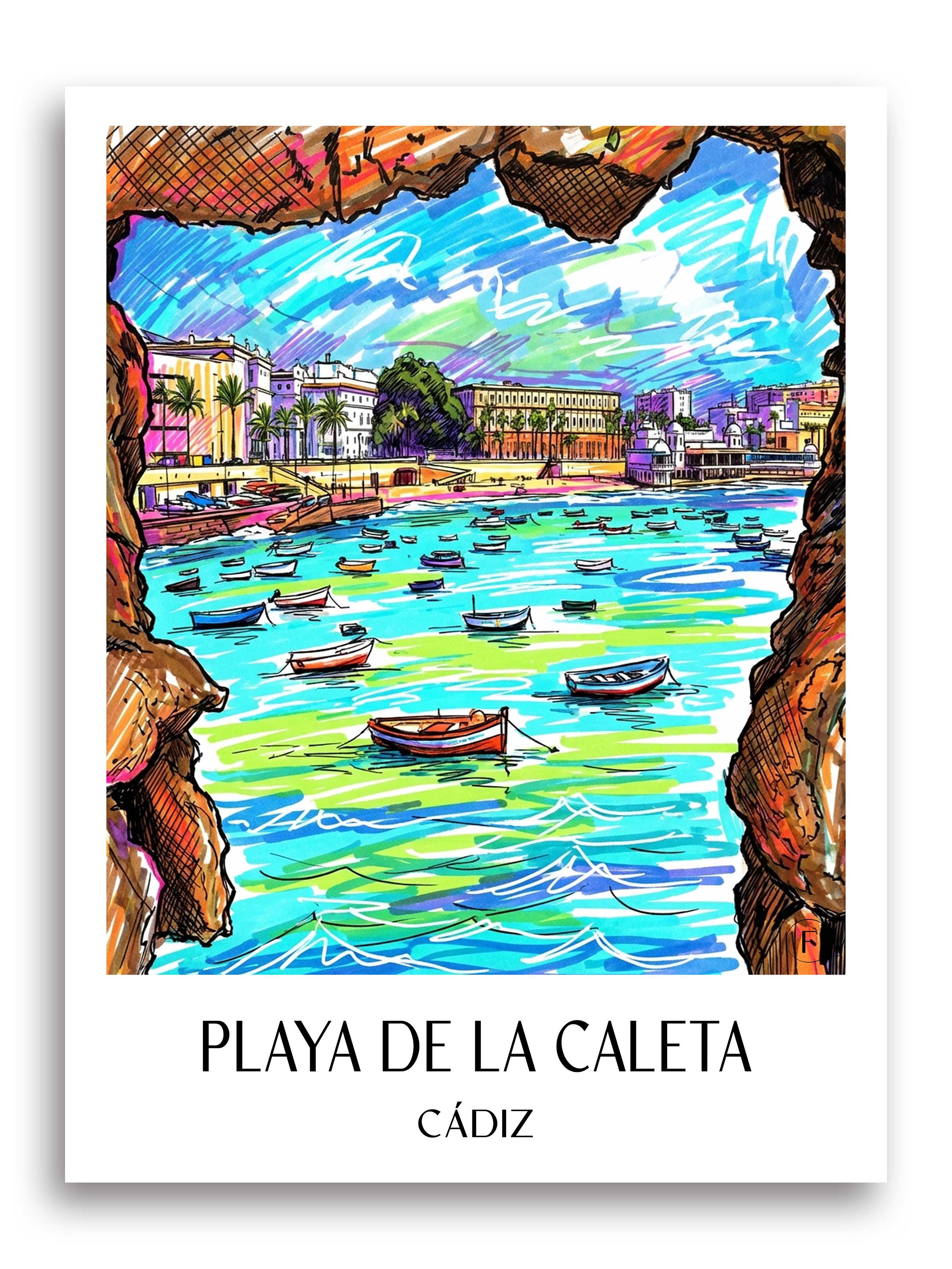 playa-de-la-caleta-cádiz-spanien-poster-graffiti
