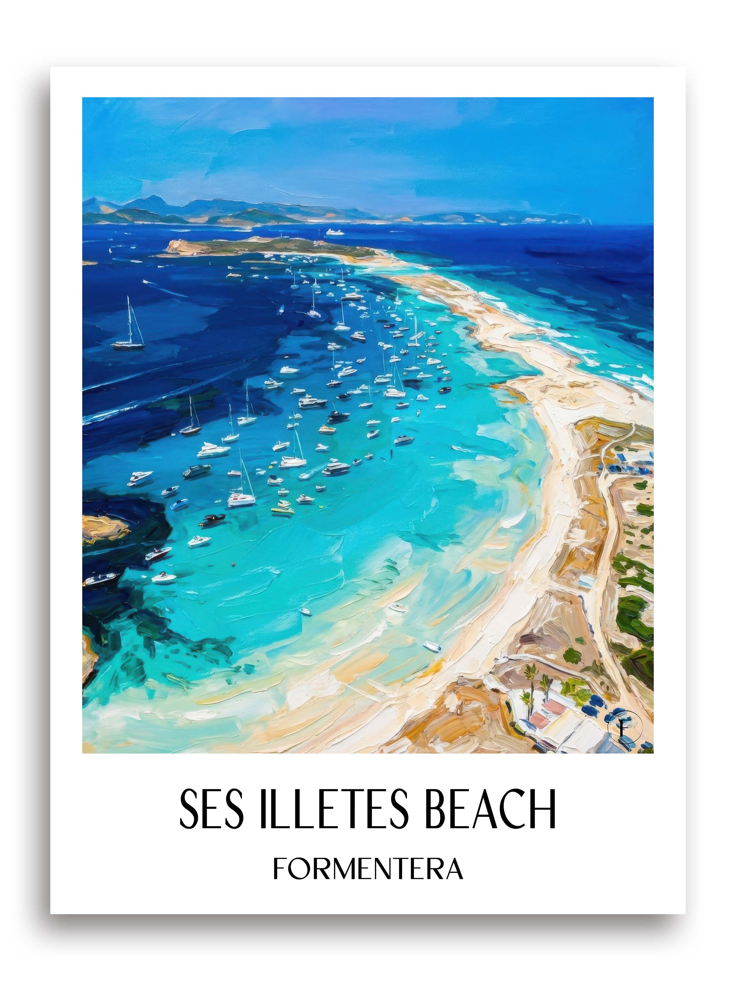 Playa de Ses Illetes Poster - Formentera - Spanien Kunstdruck - Ölgemälde von A4 bis A1 - favplace