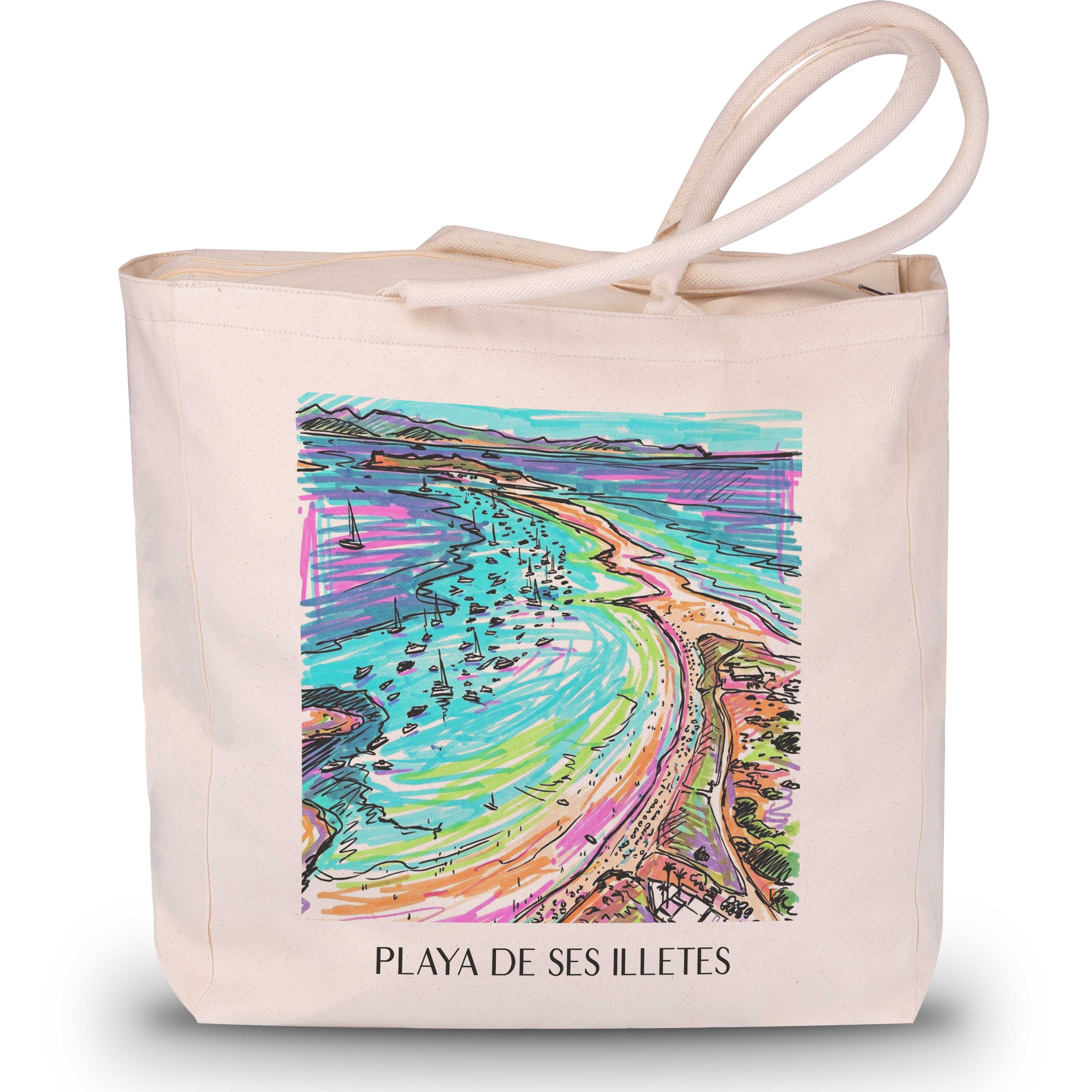 playa-de-ses-illetes-formentera-spanien-einkaufstasche-graffiti