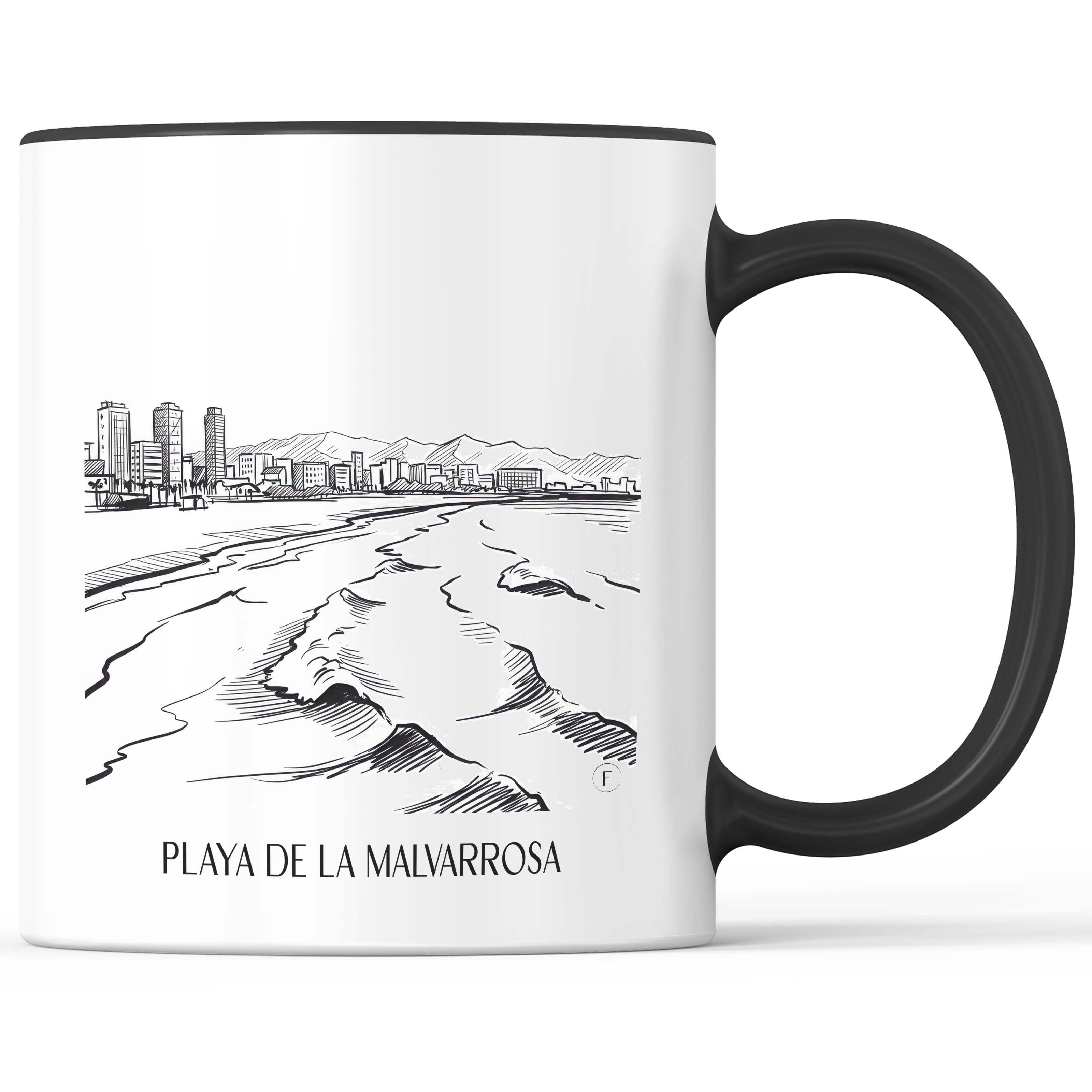 playa-de-la-malvarrosa-valencia-spanien-kaffeebecher-skizze