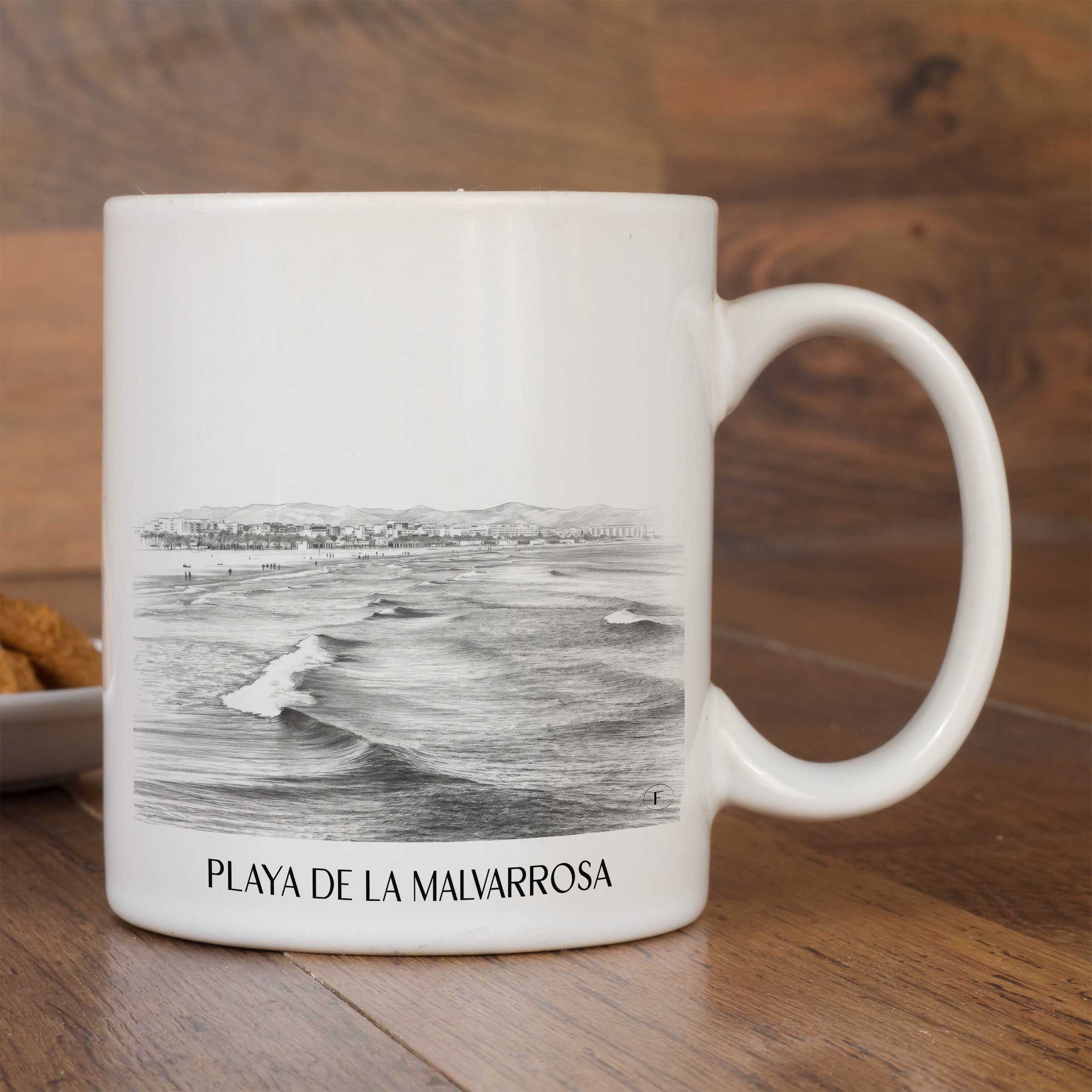 playa-de-la-malvarrosa-valencia-spanien-kaffeebecher-bleistift-zeichnung-drawing