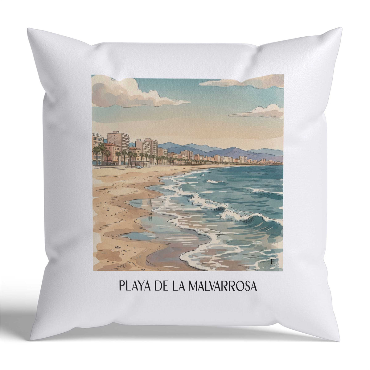 playa-de-la-malvarrosa-valencia-spanien-kissenbezug-aquarell