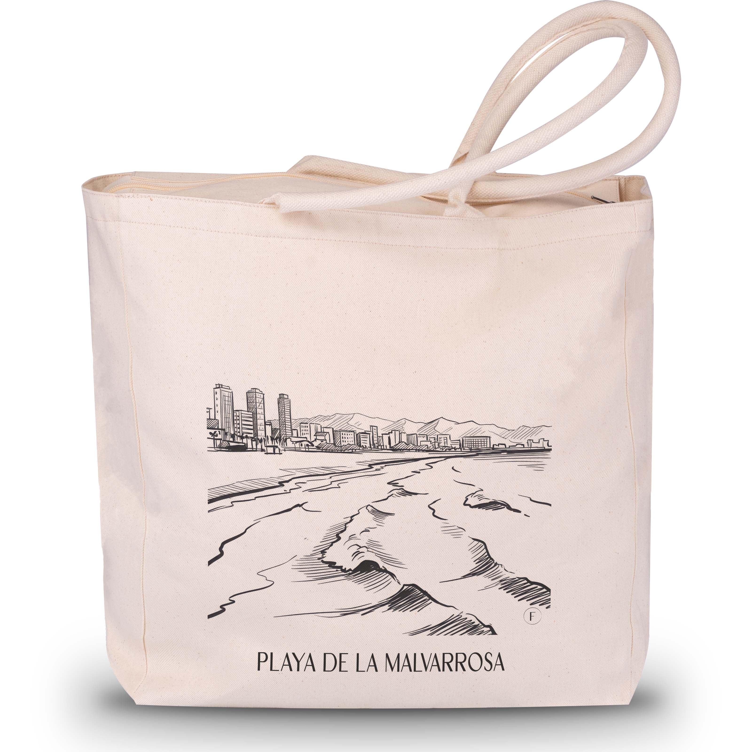playa-de-la-malvarrosa-valencia-spanien-einkaufstasche-skizze