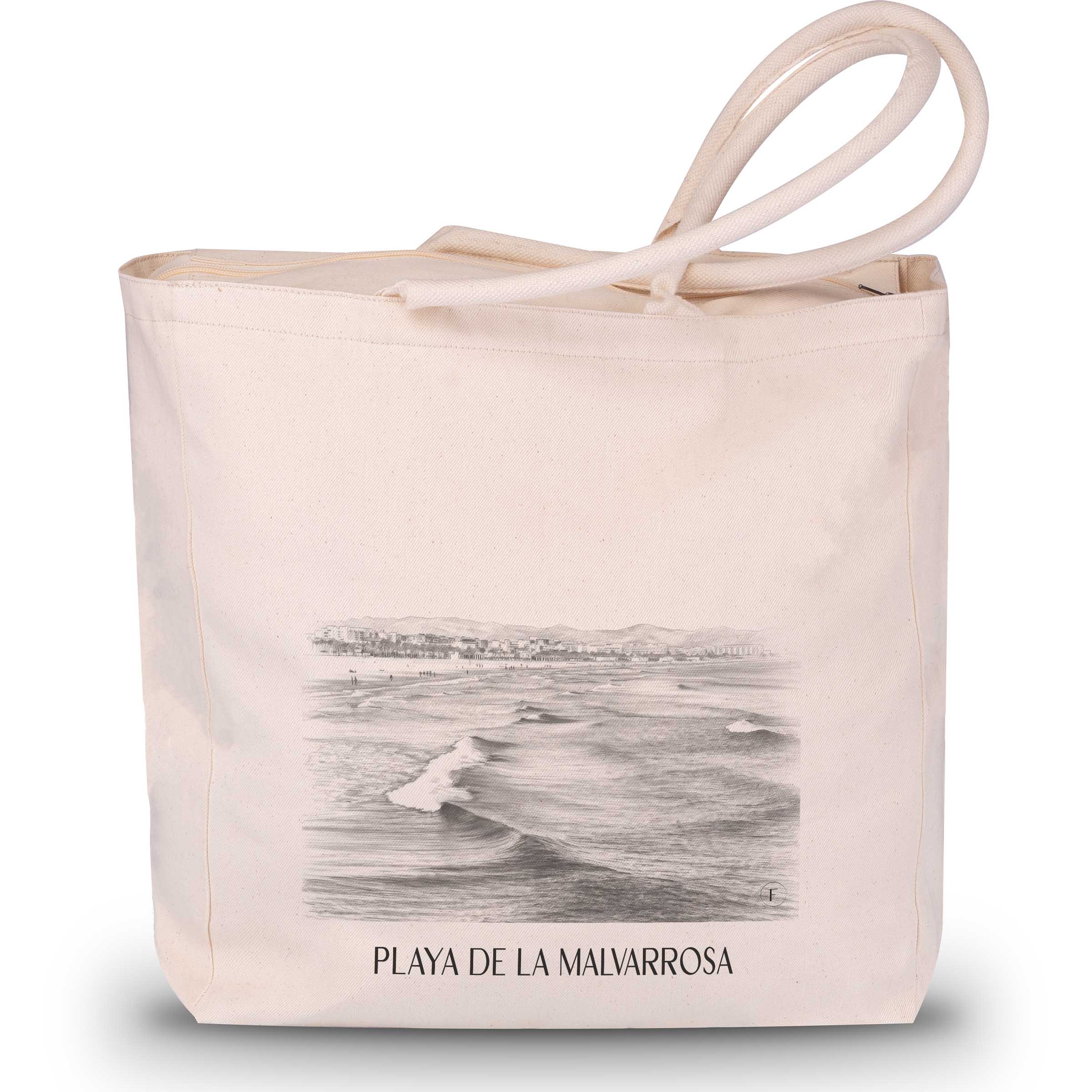 Playa de la Malvarrosa Shopping Tasche - Valencia - Spanien Tote Bag - Einkaufstasche im Zeichnung Stil - favplace