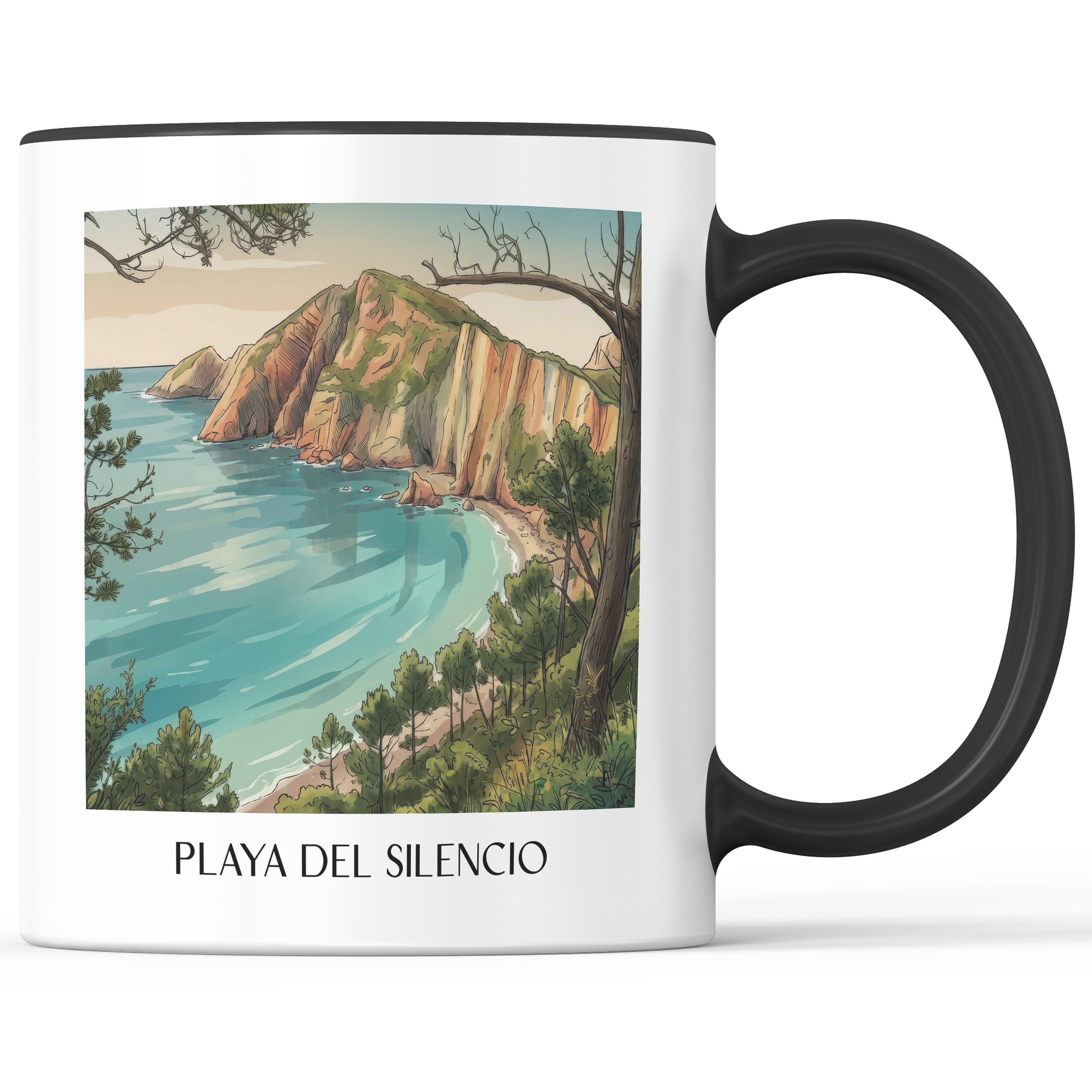 playa-del-silencio-cudillero-spanien-kaffeebecher-aquarell