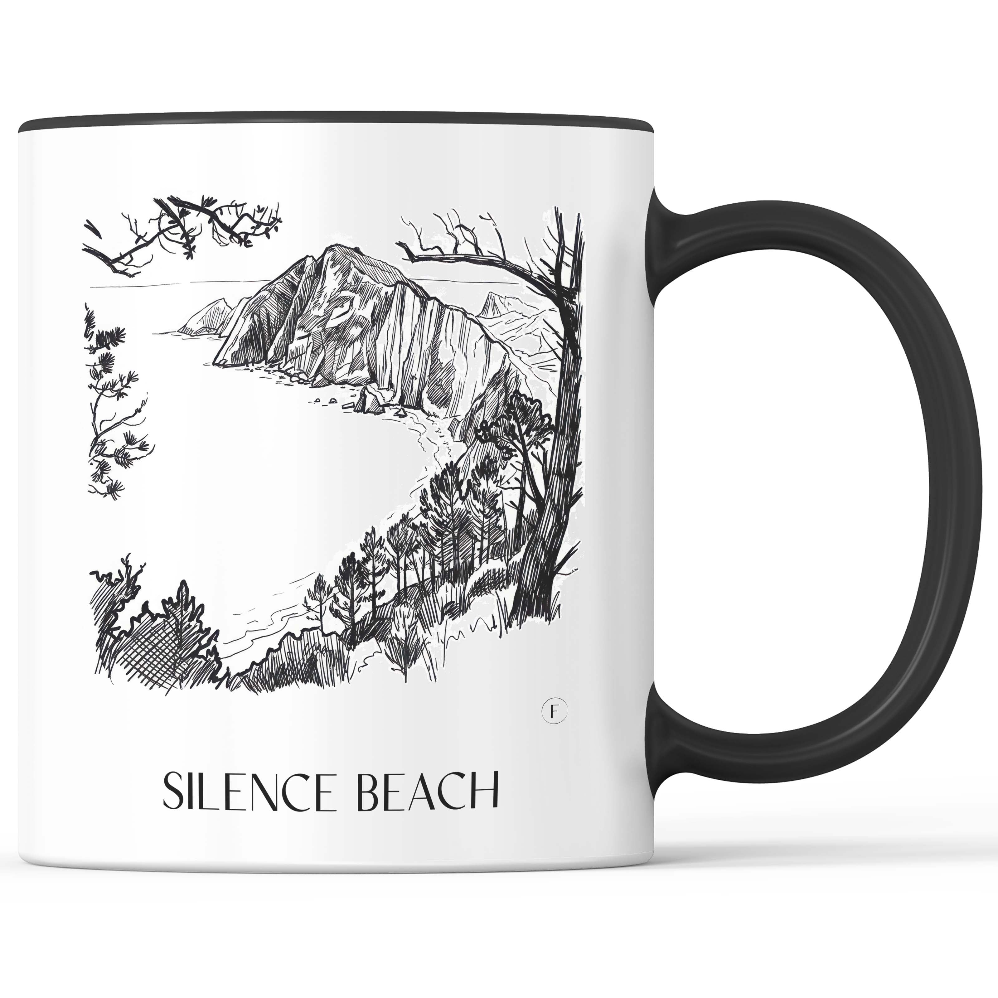Playa del Silencio Kaffeebecher - Cudillero - Spanien Becher - Kaffeetasse im Skizze Stil - favplace