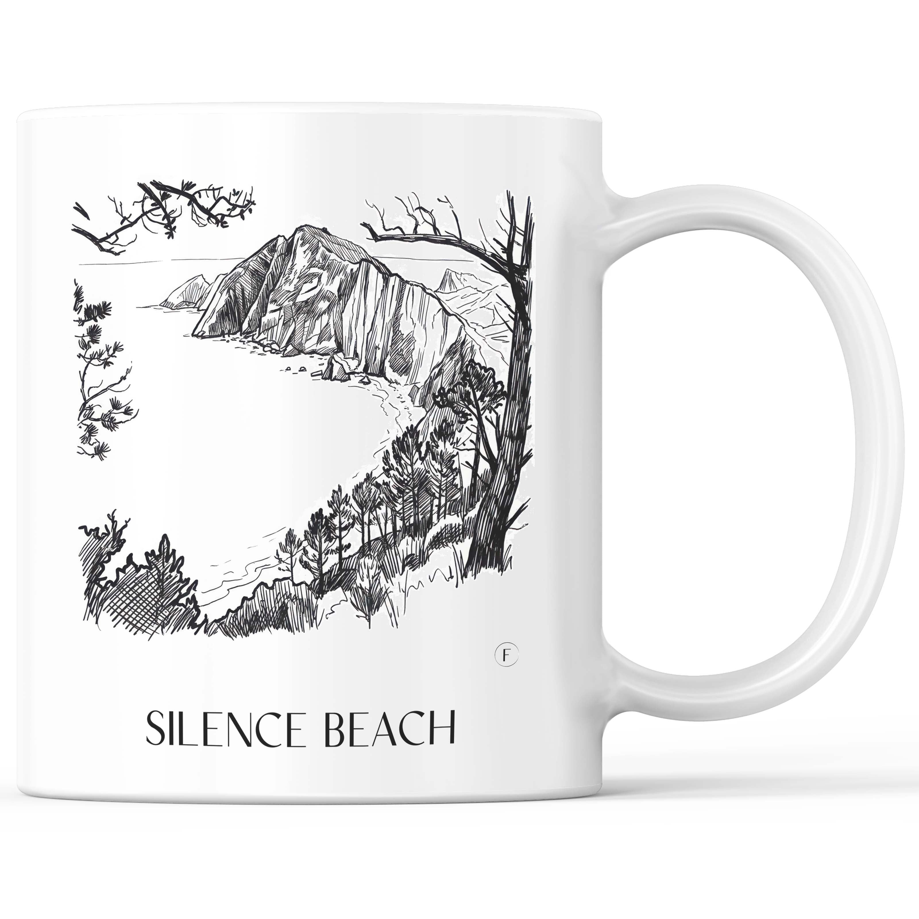 Playa del Silencio Kaffeebecher - Cudillero - Spanien Becher - Kaffeetasse im Skizze Stil - favplace