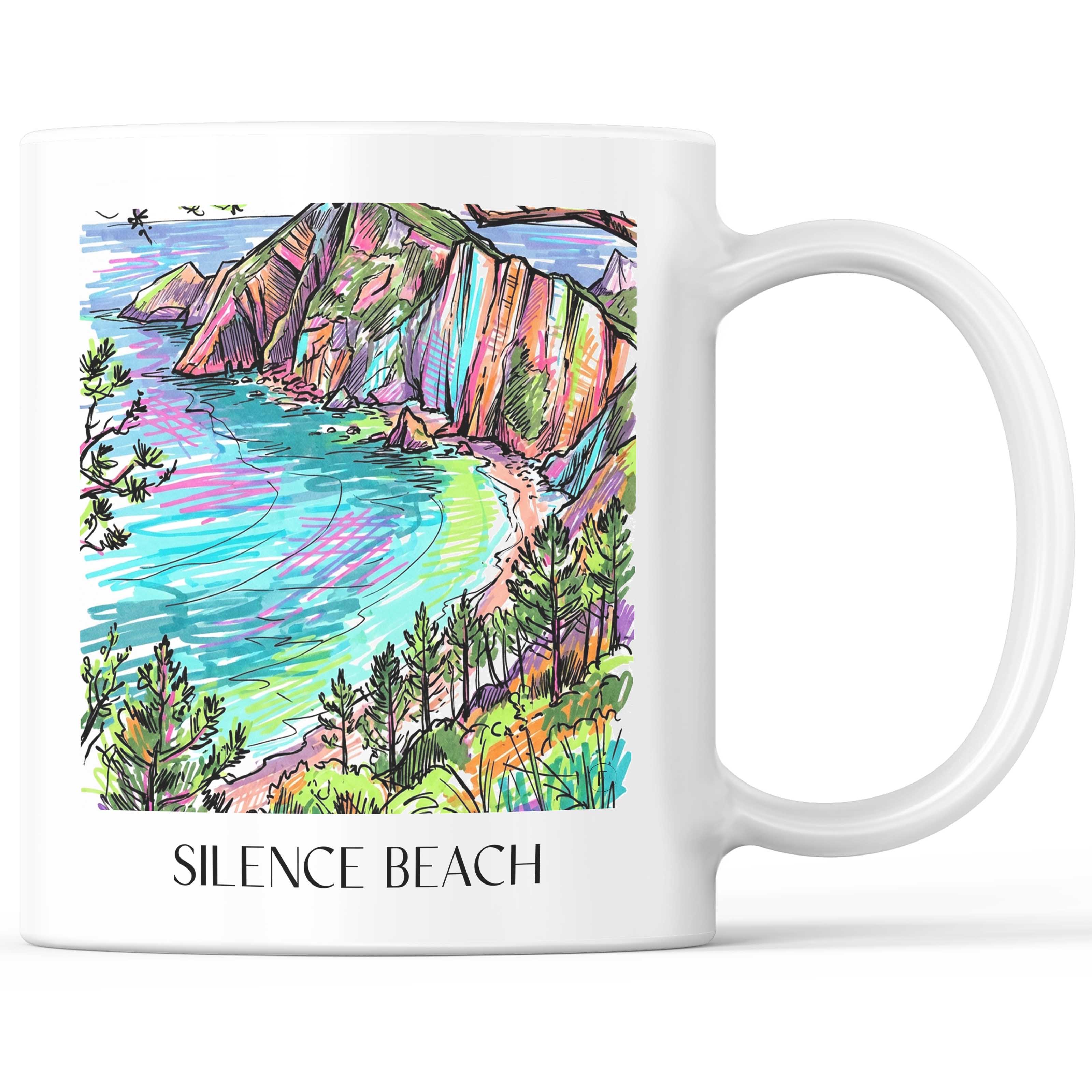 Playa del Silencio Kaffeebecher - Cudillero - Spanien Becher - Kaffeetasse im Tag Graffiti Stil - favplace