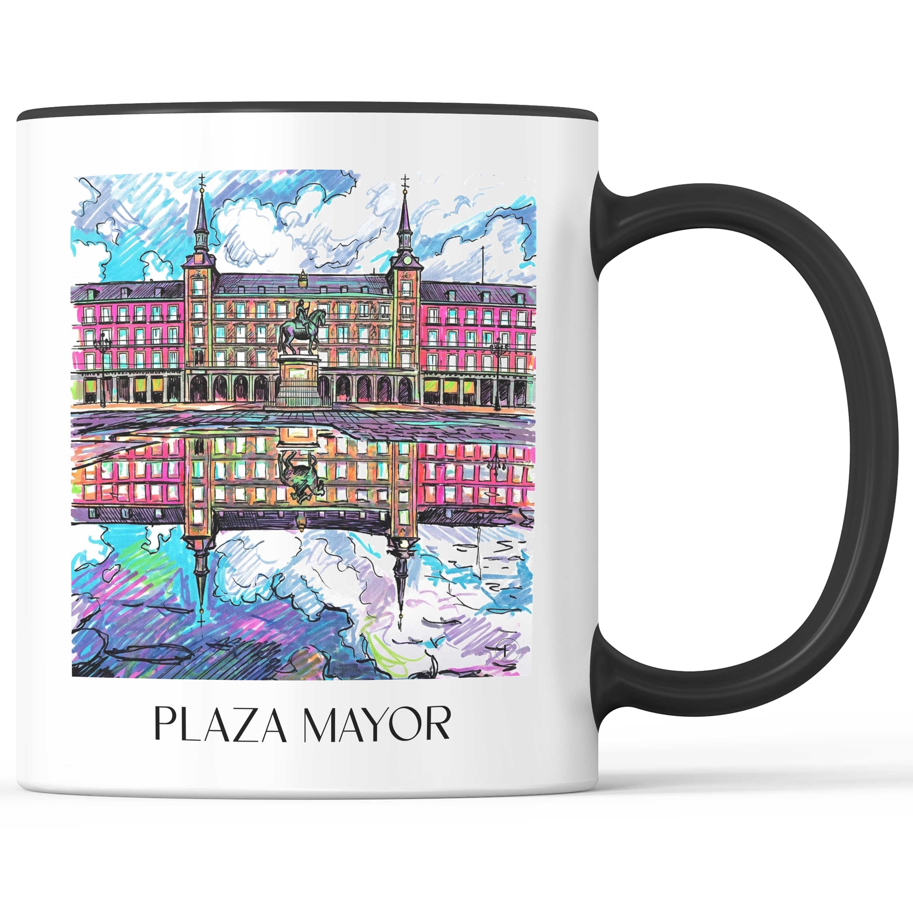 plaza-mayor-madrid-spanien-kaffeebecher-graffiti