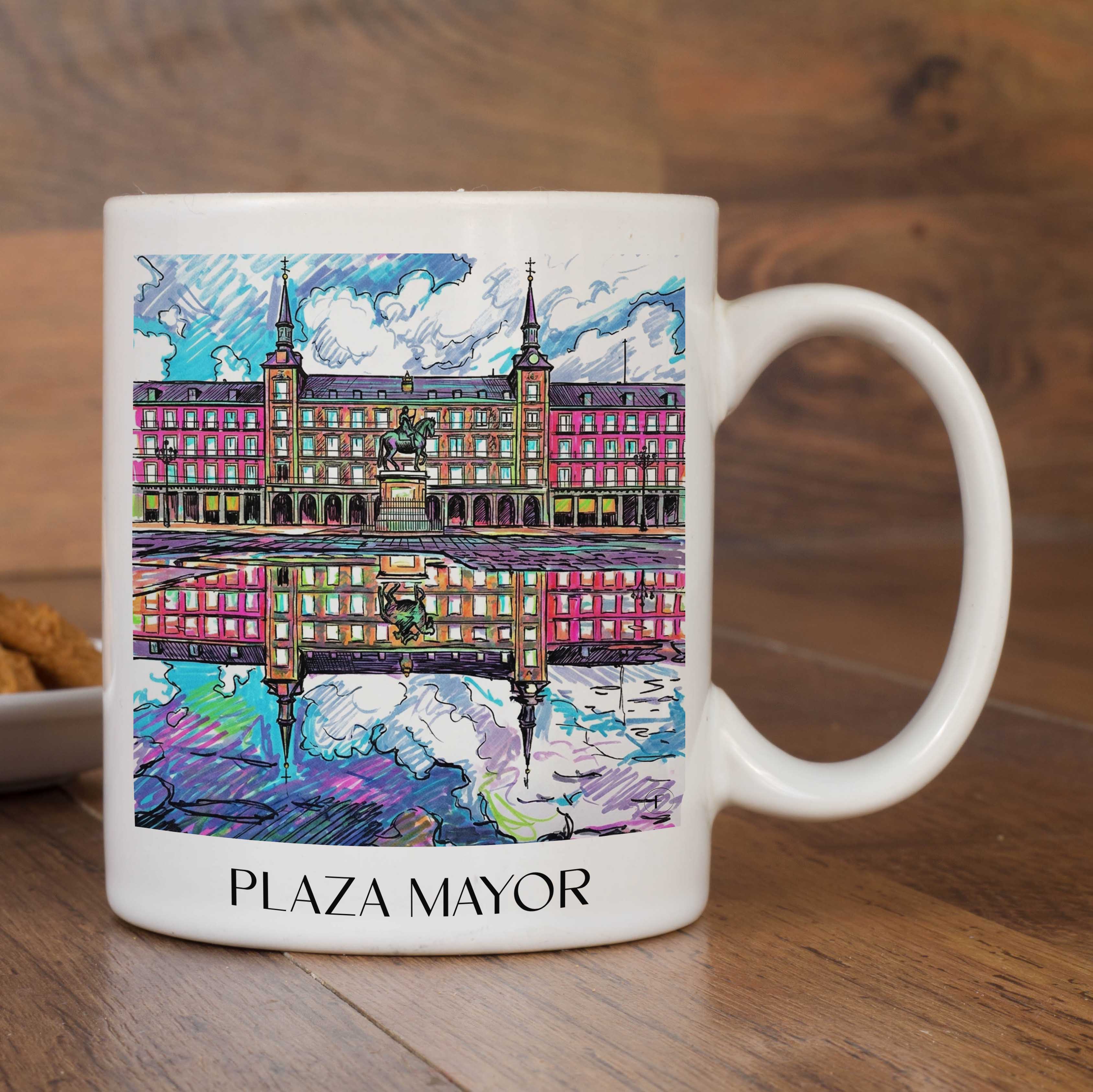 plaza-mayor-madrid-spanien-kaffeebecher-graffiti