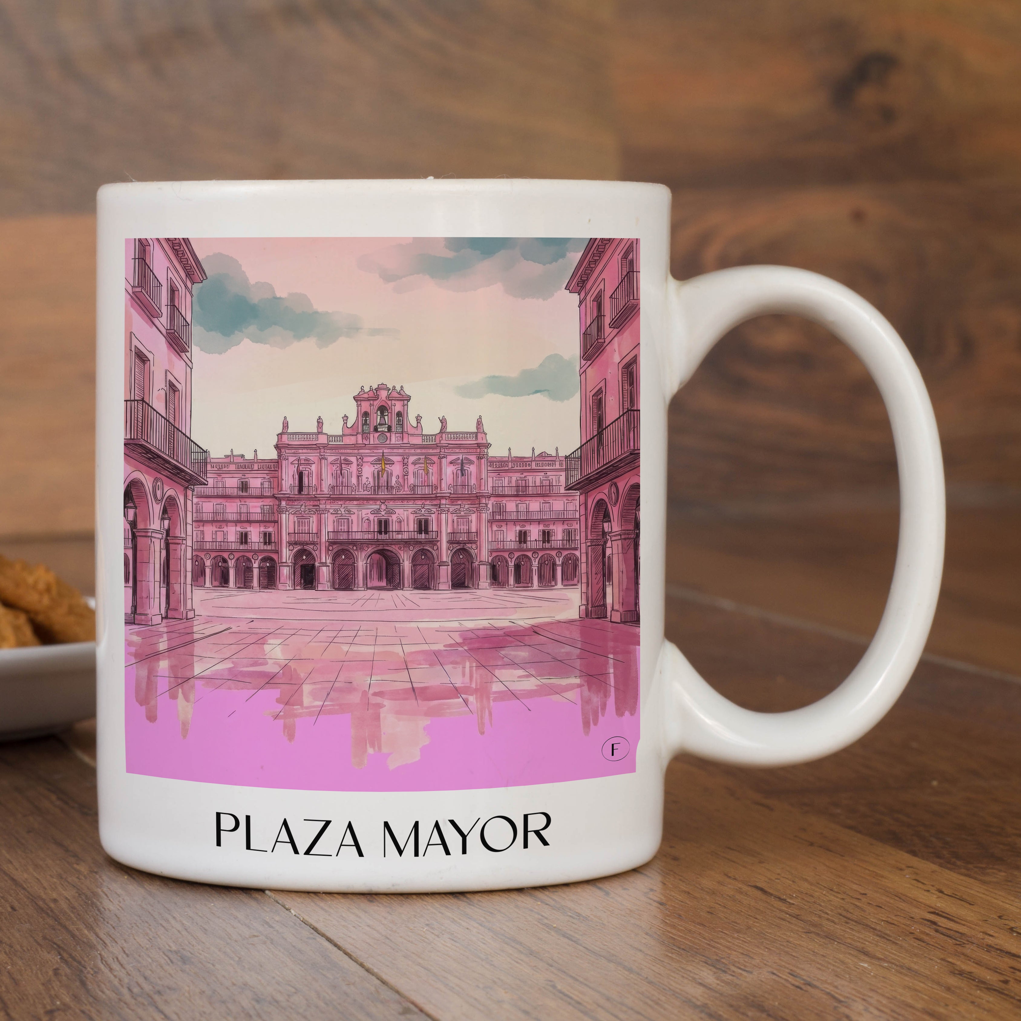 plaza-mayor-salamanca-spanien-kaffeebecher-aquarell-pink-rosa