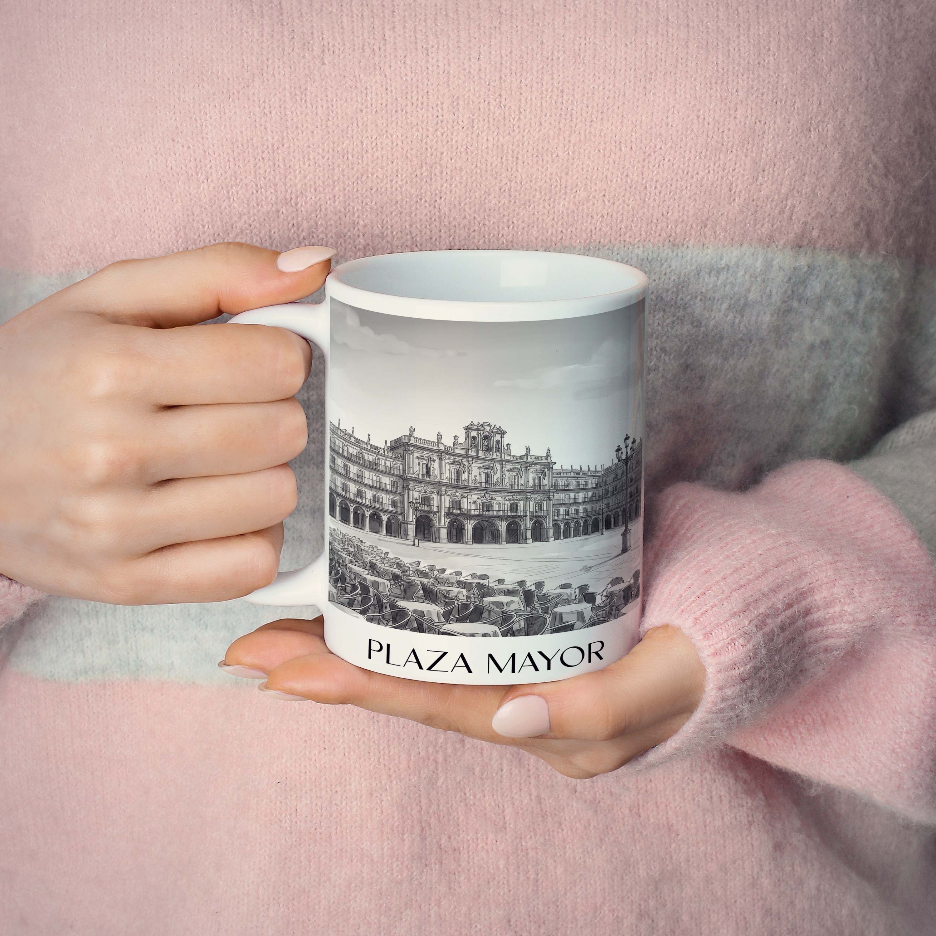 plaza-mayor-salamanca-spanien-kaffeebecher-aquarell-schwarz-weiss