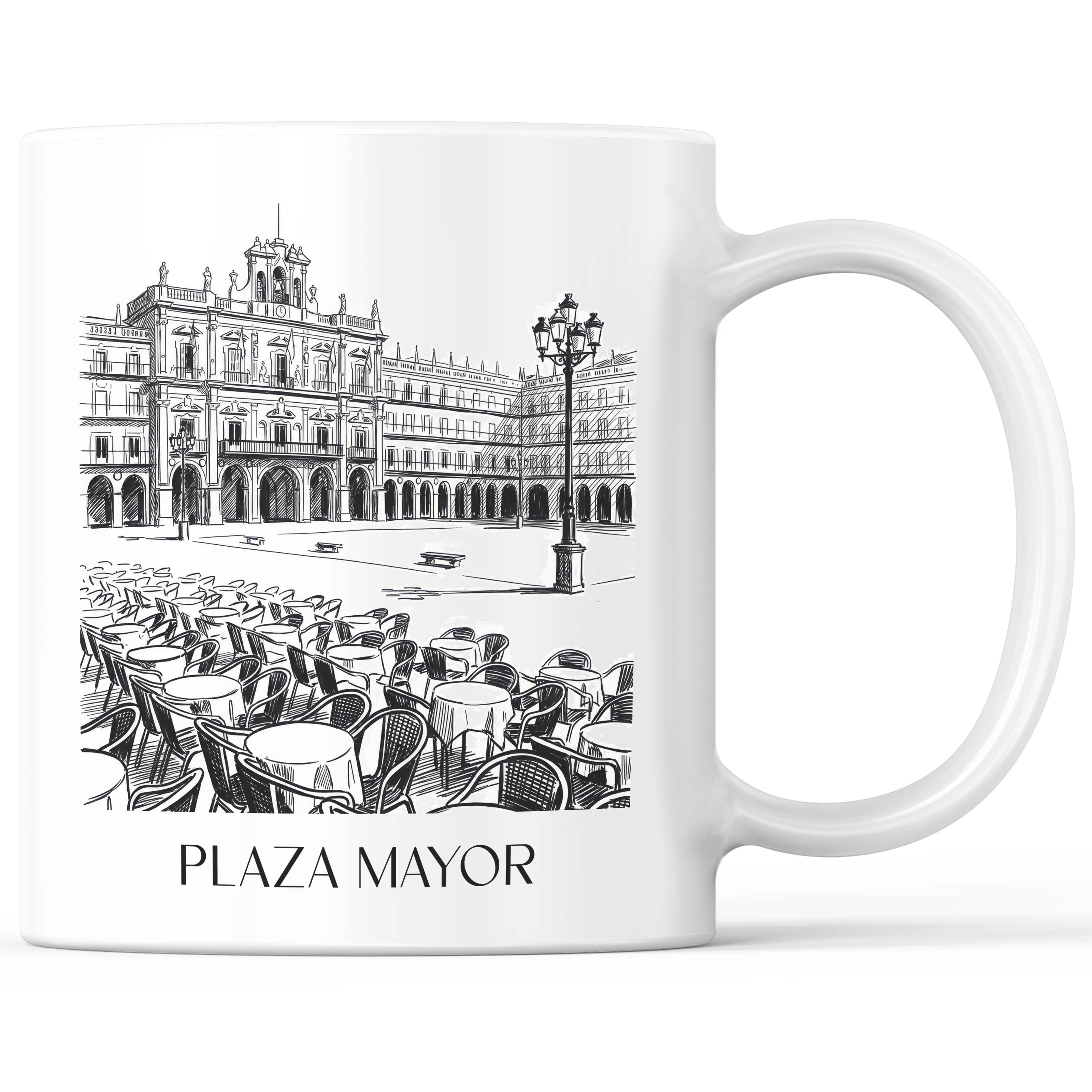Plaza Mayor Kaffeebecher - Salamanca - Spanien Becher - Kaffeetasse im Skizze Stil - favplace