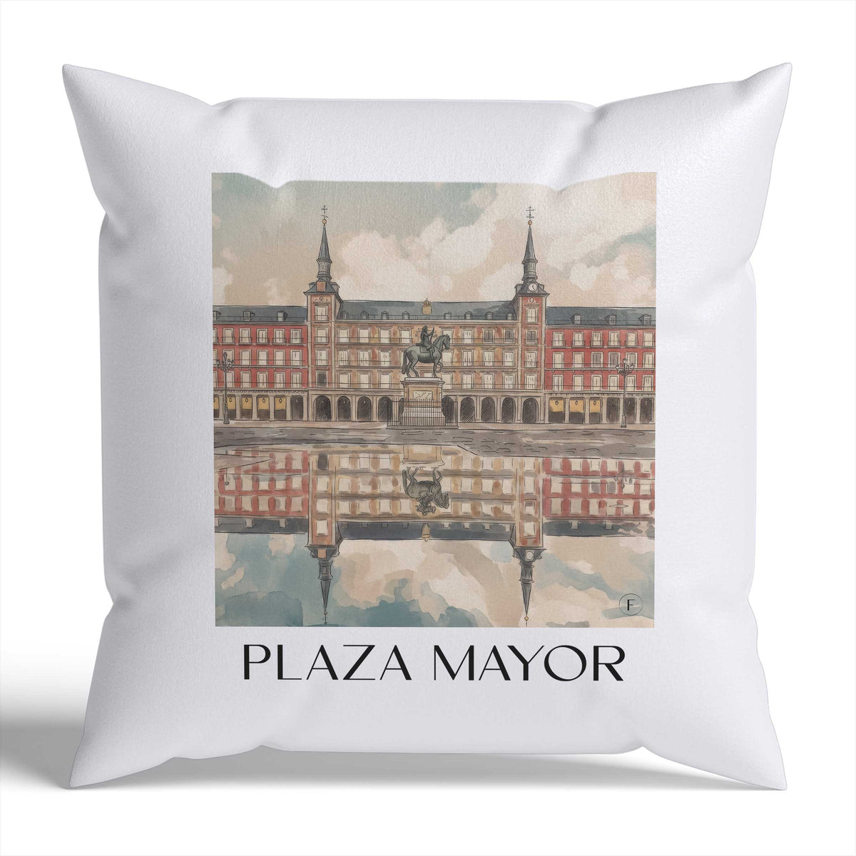 plaza-mayor-madrid-spanien-kissenbezug-aquarell