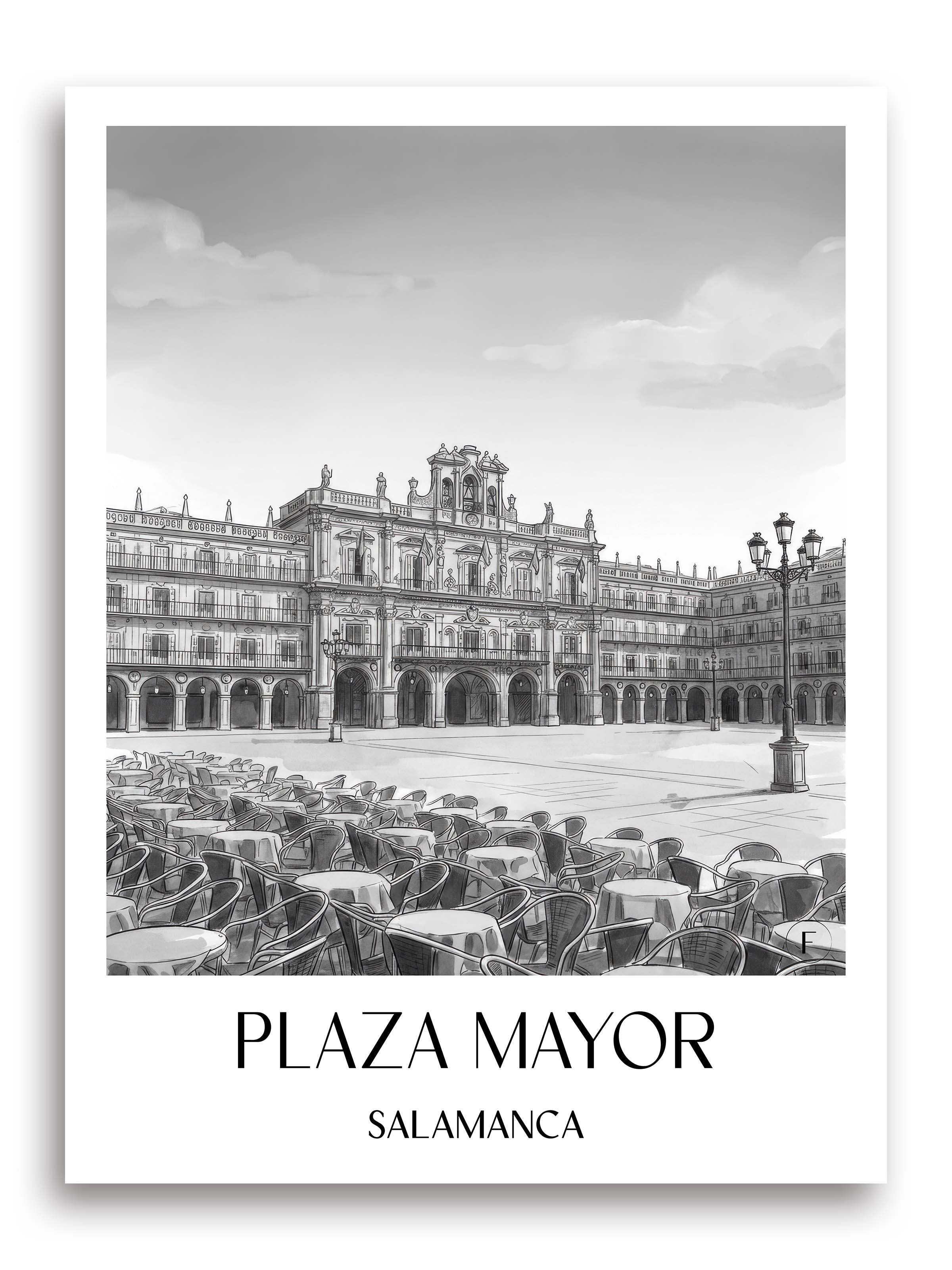 plaza-mayor-salamanca-spanien-poster-aquarell-schwarz-weiss
