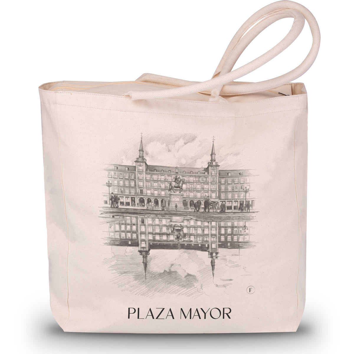 Plaza Mayor Shopping Tasche - Madrid - Spanien Tote Bag - Einkaufstasche im Zeichnung Stil - favplace