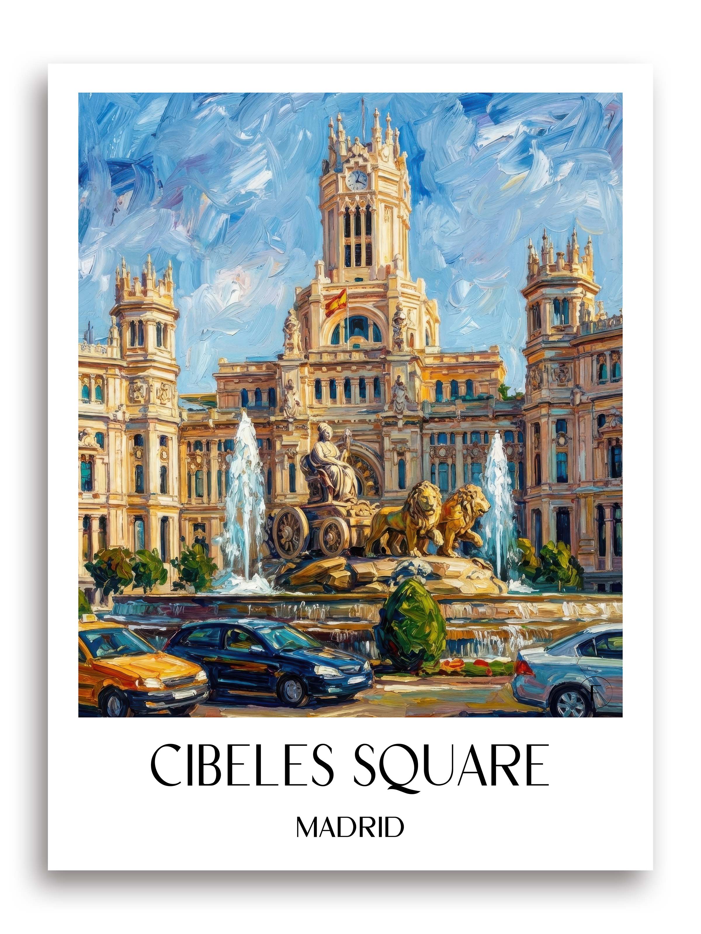 Plaza de Cibeles Poster - Madrid - Spanien Kunstdruck - Ölgemälde von A4 bis A1 - favplace