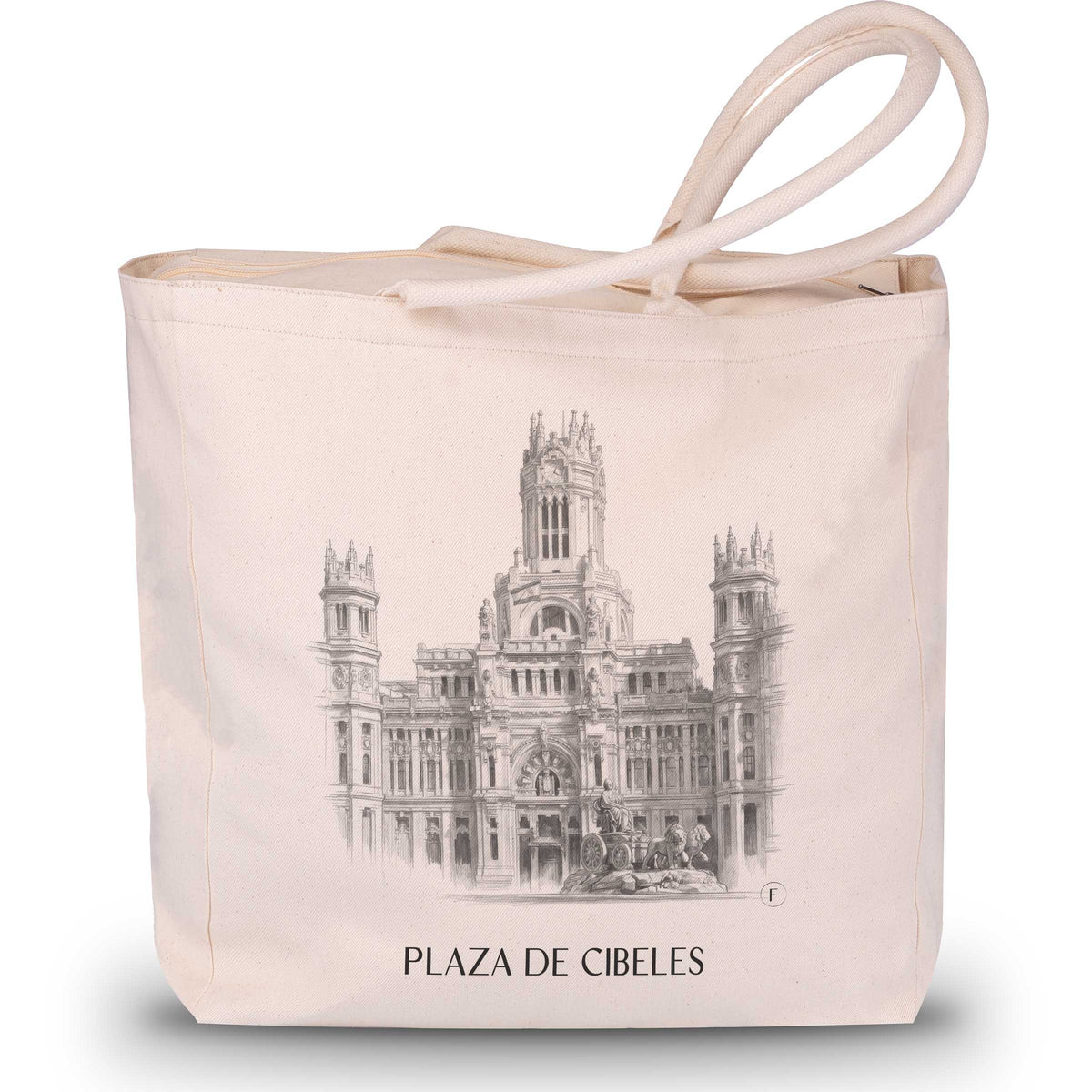 Plaza de Cibeles Shopping Tasche - Madrid - Spanien Tote Bag - Einkaufstasche im Zeichnung Stil - favplace