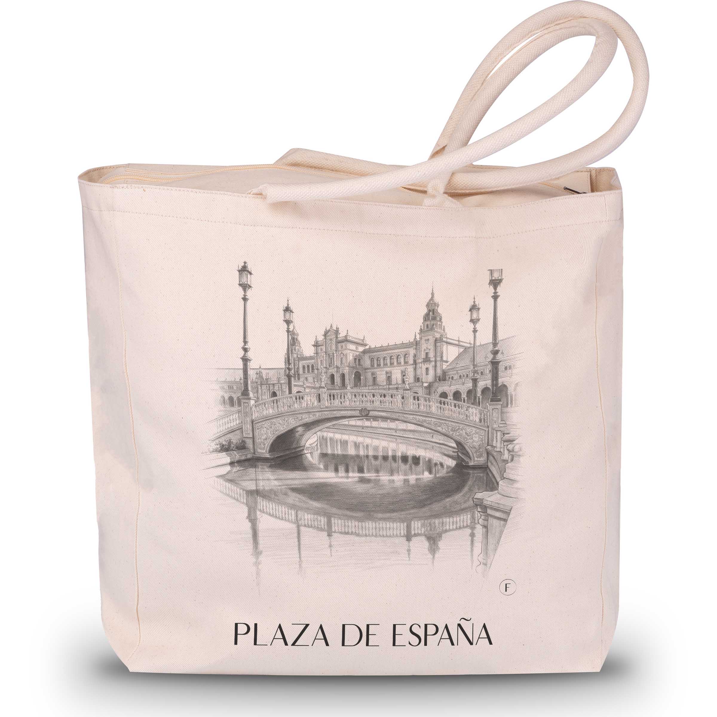plaza-de-españa-sevilla-spanien-einkaufstasche-bleistift-zeichnung-drawing