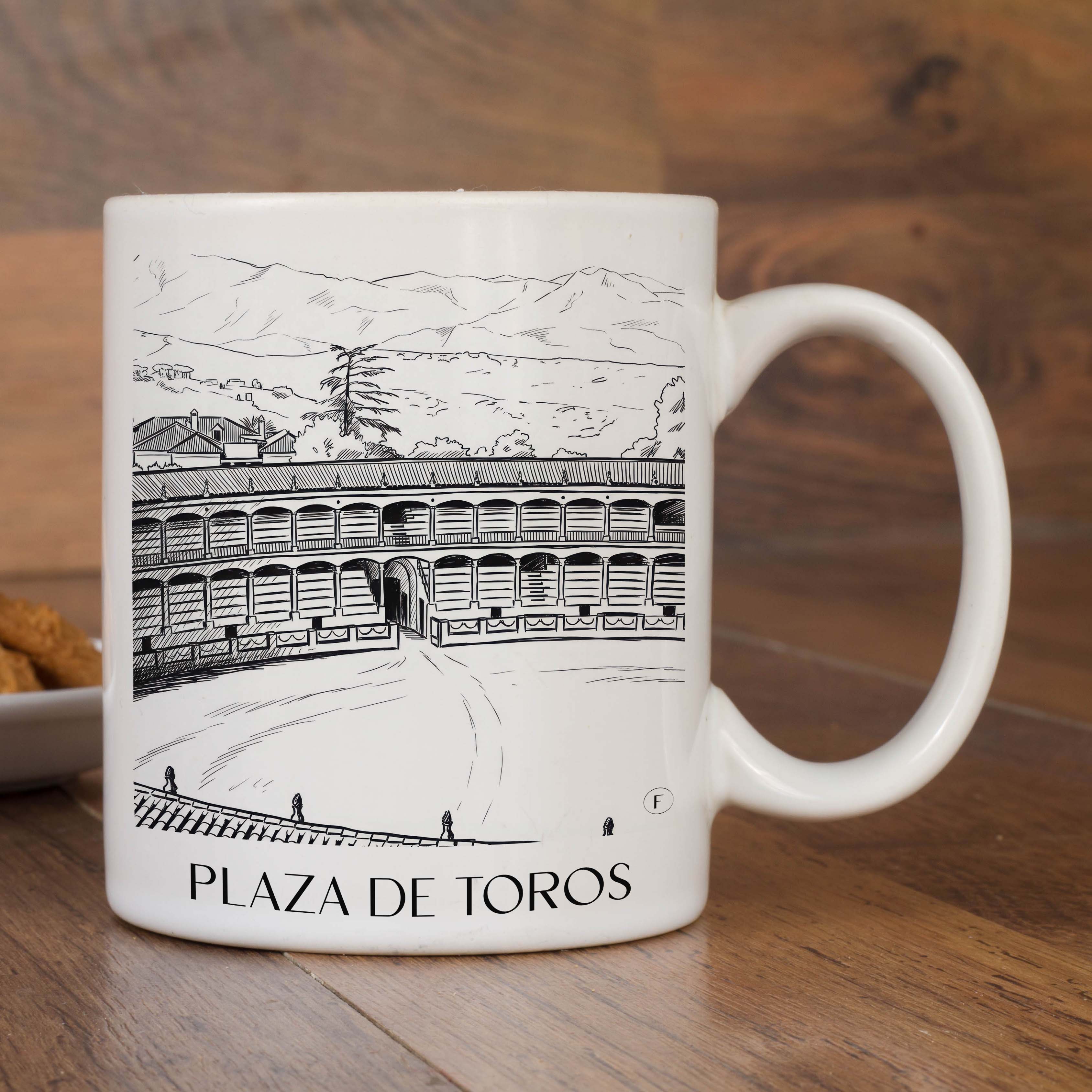 plaza-de-toros-ronda-spanien-kaffeebecher-skizze