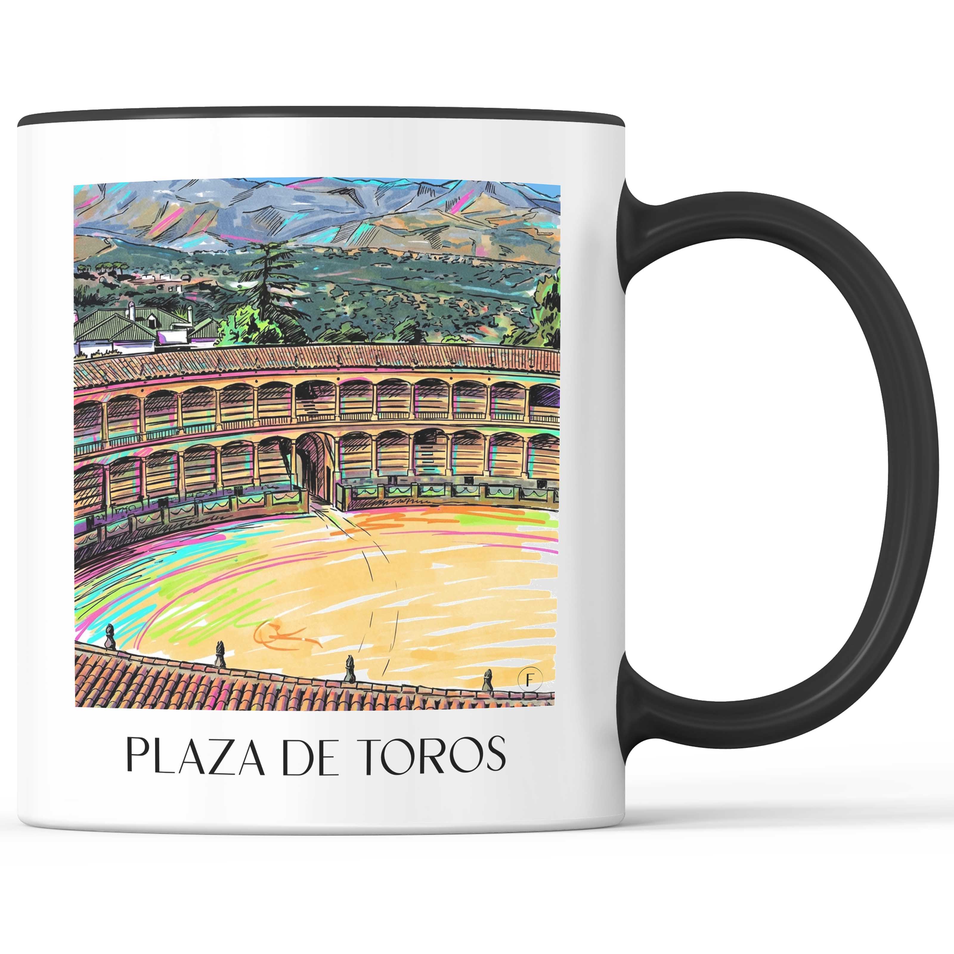 Plaza de Toros Kaffeebecher - Ronda - Spanien Becher - Kaffeetasse im Tag Graffiti Stil - favplace