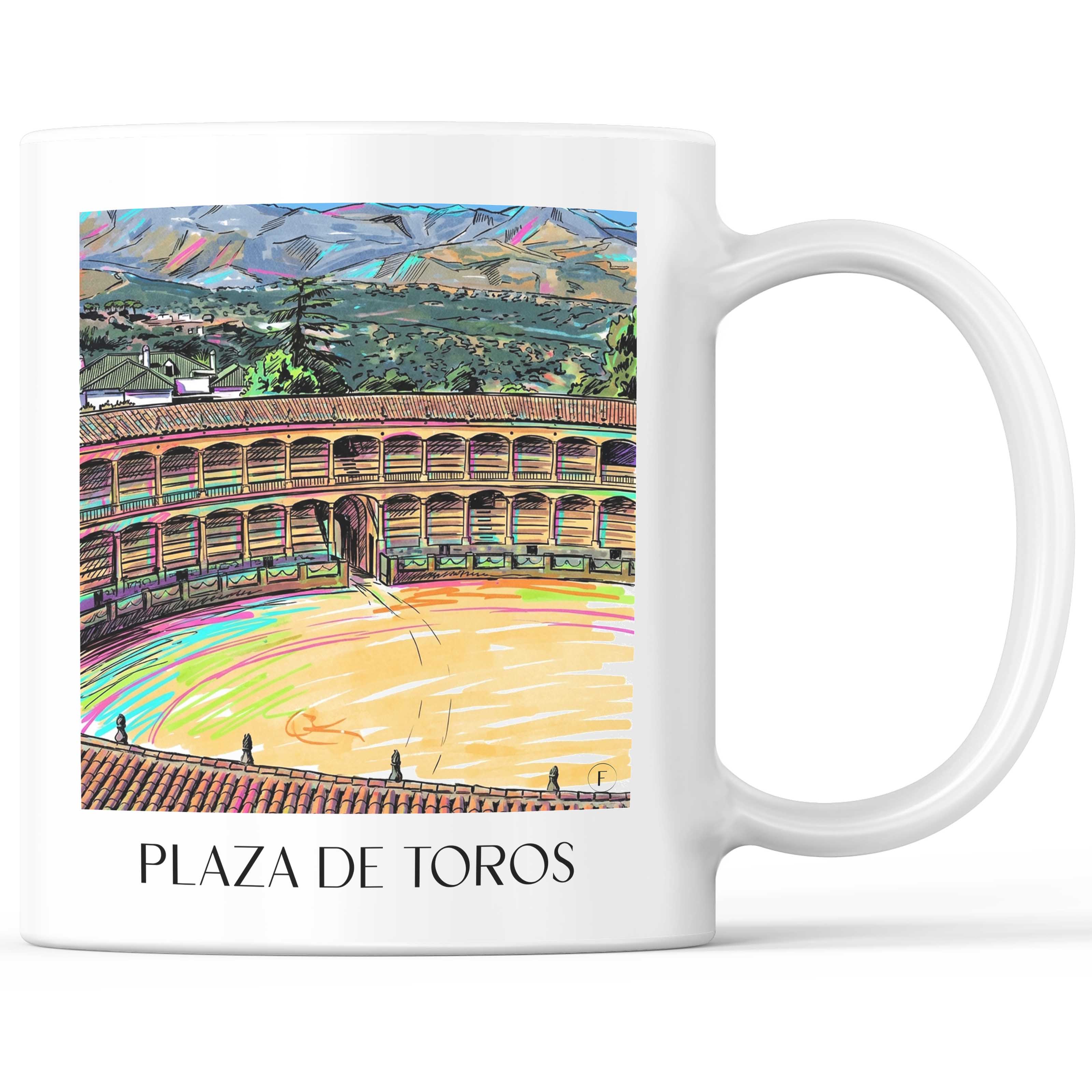 Plaza de Toros Kaffeebecher - Ronda - Spanien Becher - Kaffeetasse im Tag Graffiti Stil - favplace