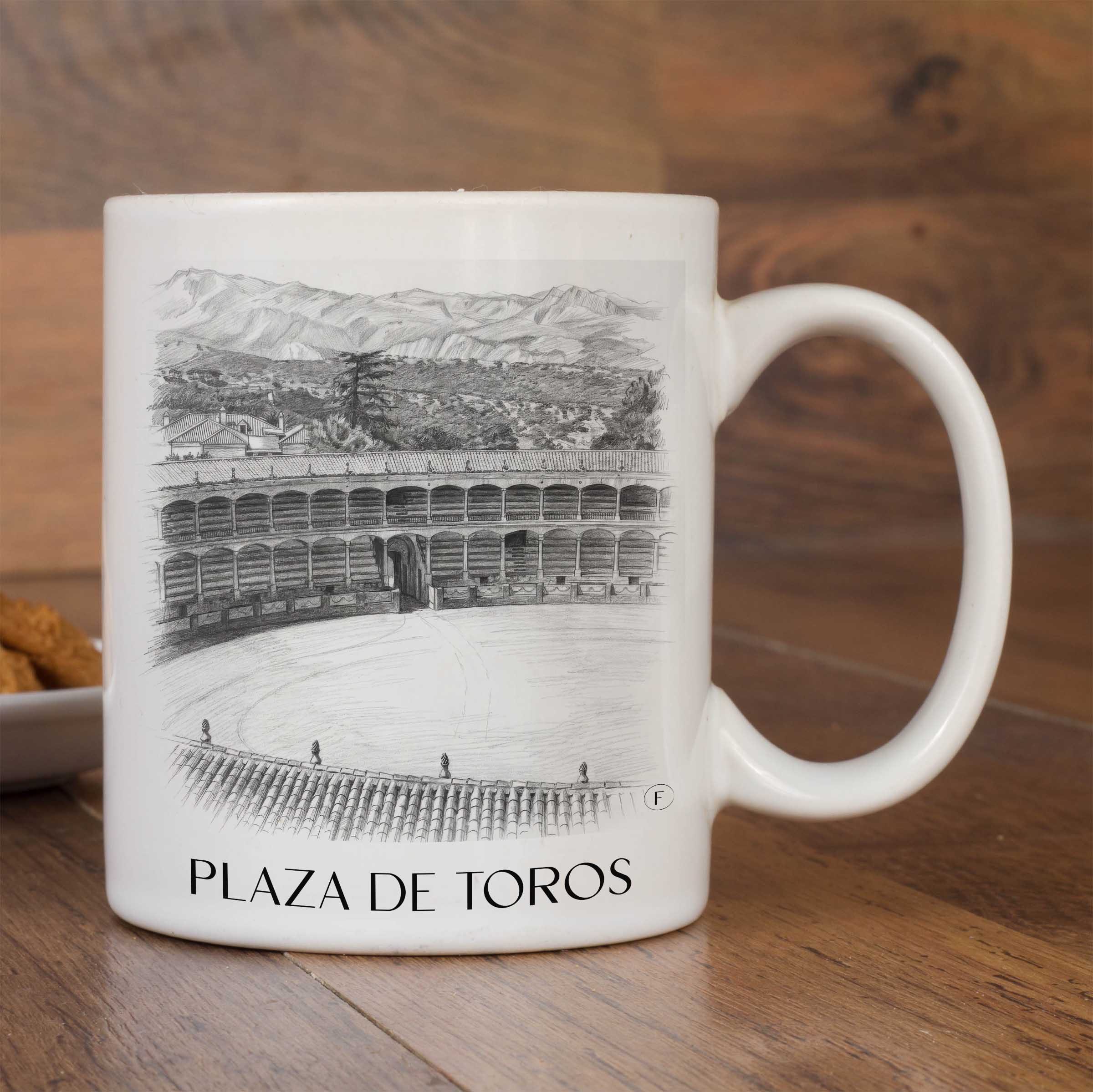 plaza-de-toros-ronda-spanien-kaffeebecher-bleistift-zeichnung-drawing
