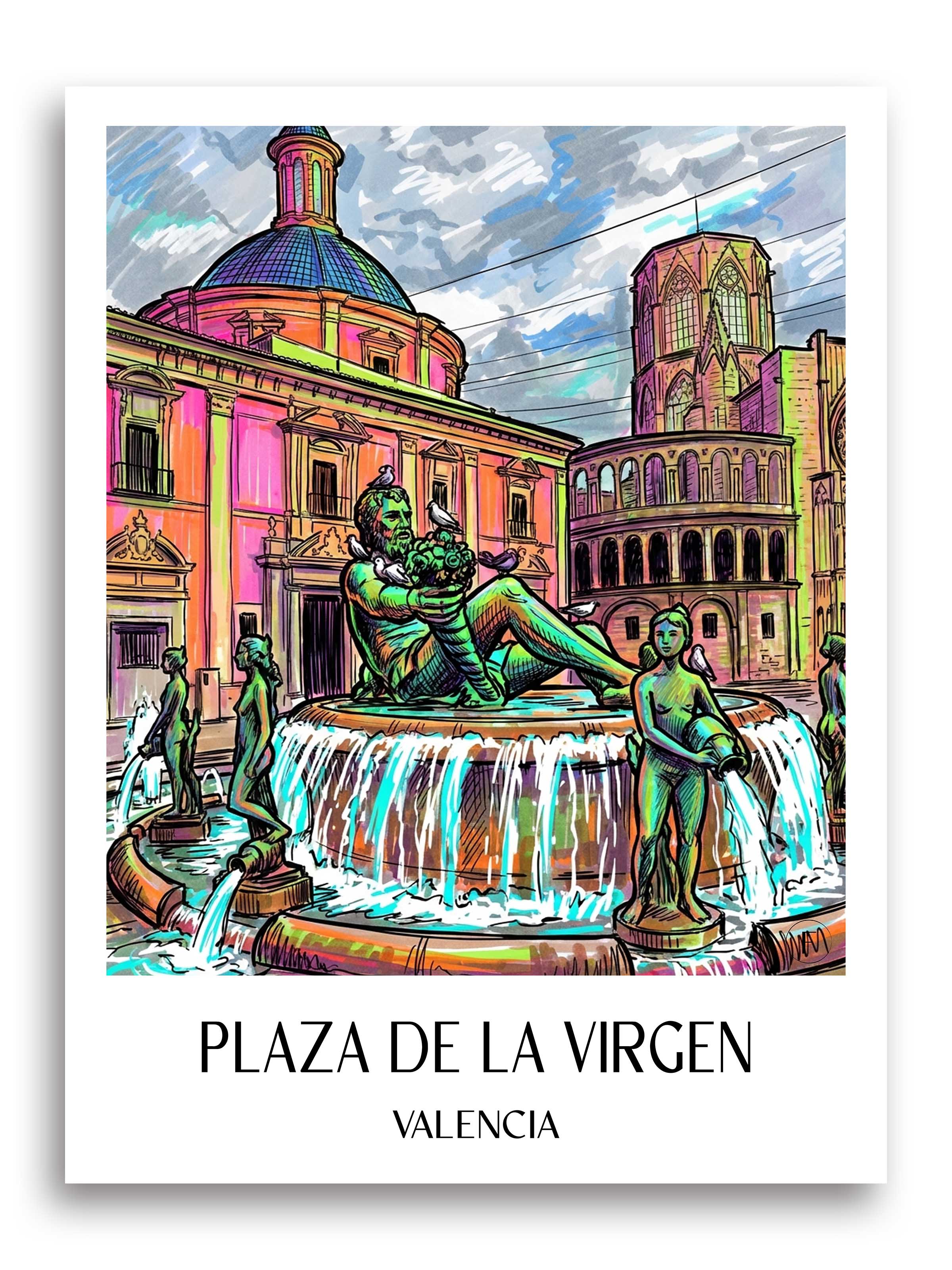 plaza-de-la-virgen-valencia-spanien-poster-graffiti