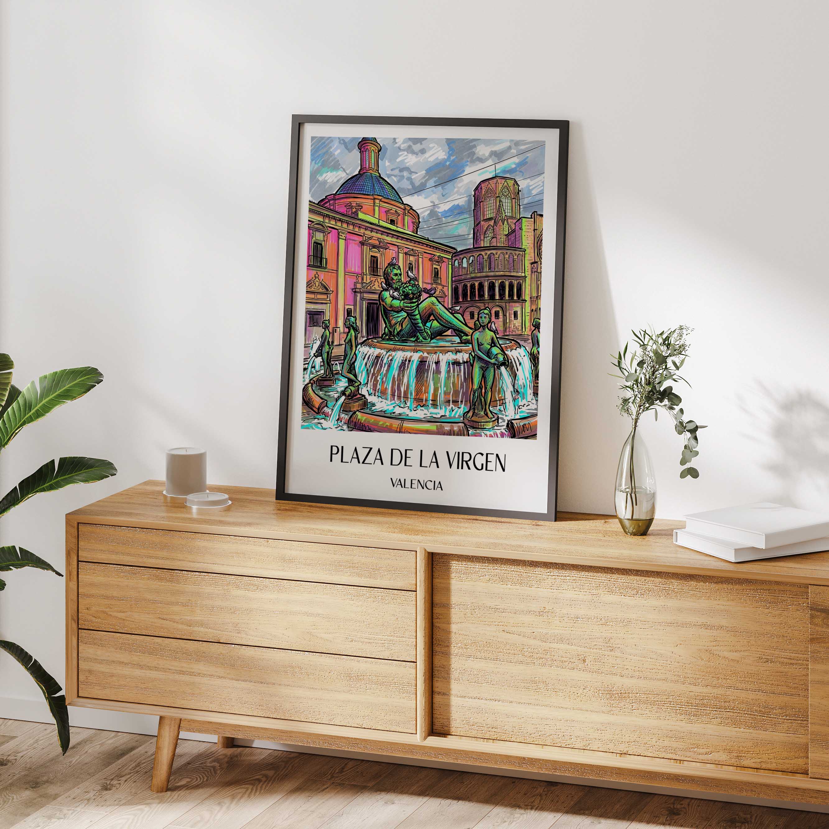 plaza-de-la-virgen-valencia-spanien-poster-graffiti