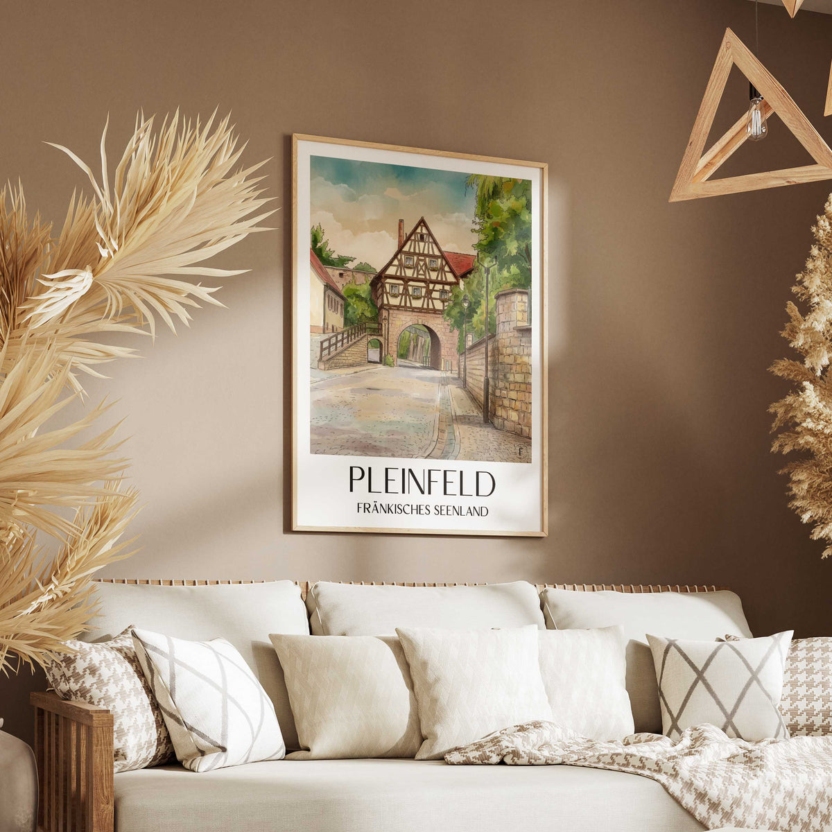 pleinfeld-fränkisches-seenland-deutschland-poster-aquarell