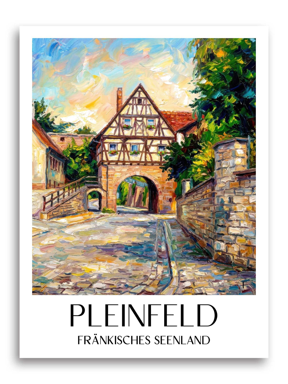pleinfeld-fränkisches-seenland-deutschland-poster-oil-painting-oelgemaelde