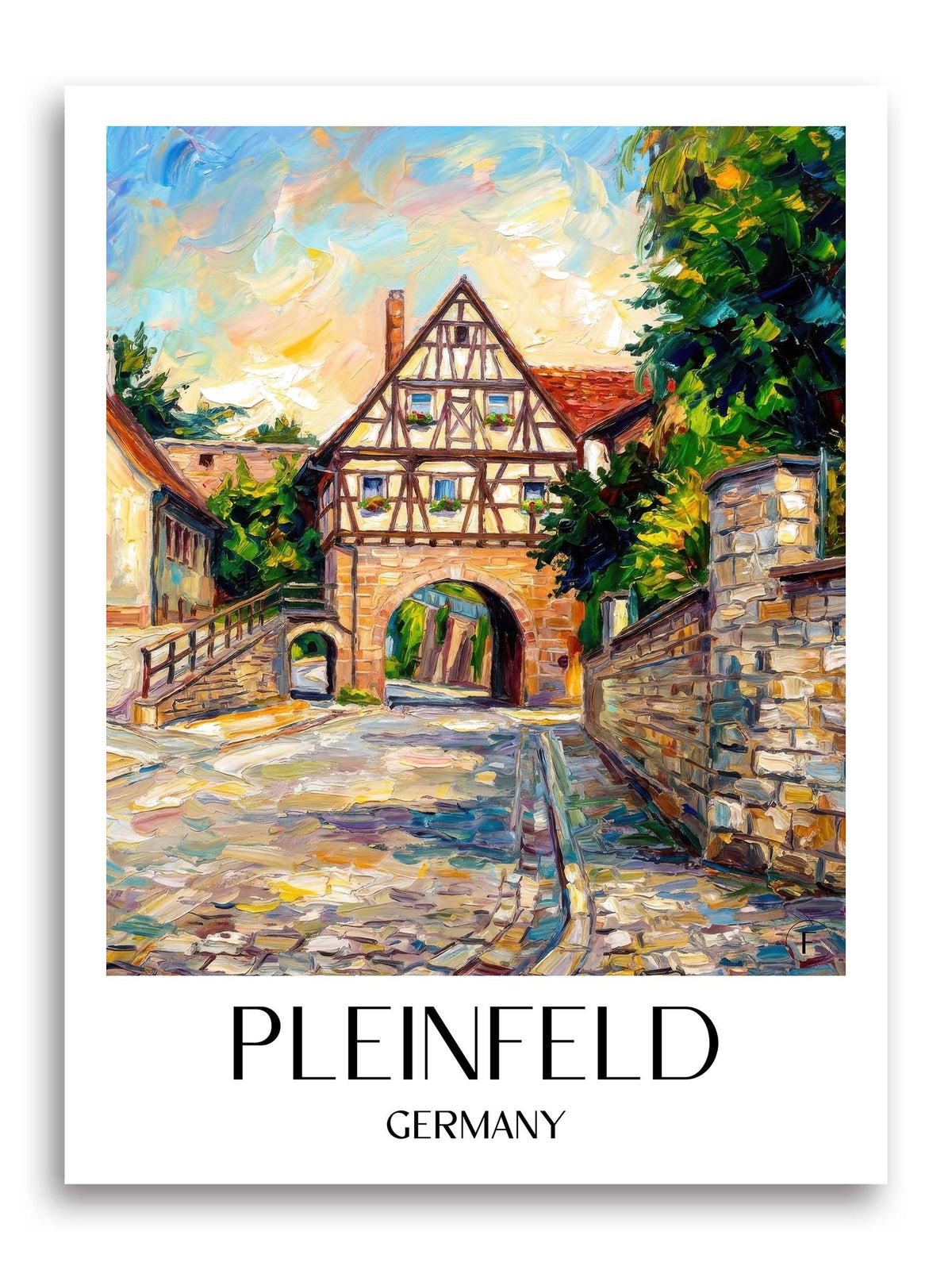 Pleinfeld Poster - Fränkisches Seenland - Deutschland Kunstdruck - Ölgemälde von A4 bis A1 - favplace