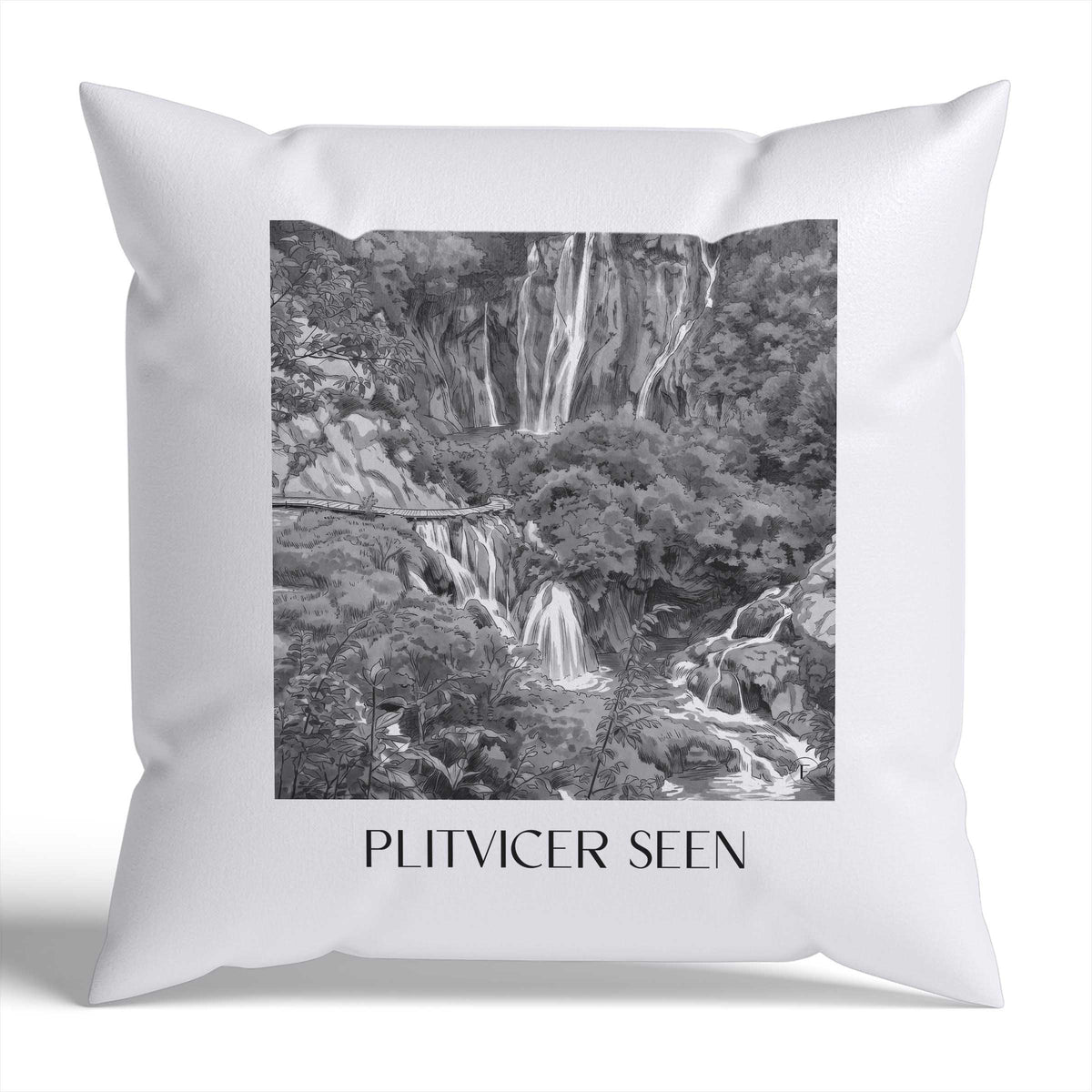plitvicer-seen-kroatien-kroatien-kissenbezug-aquarell-schwarz-weiss