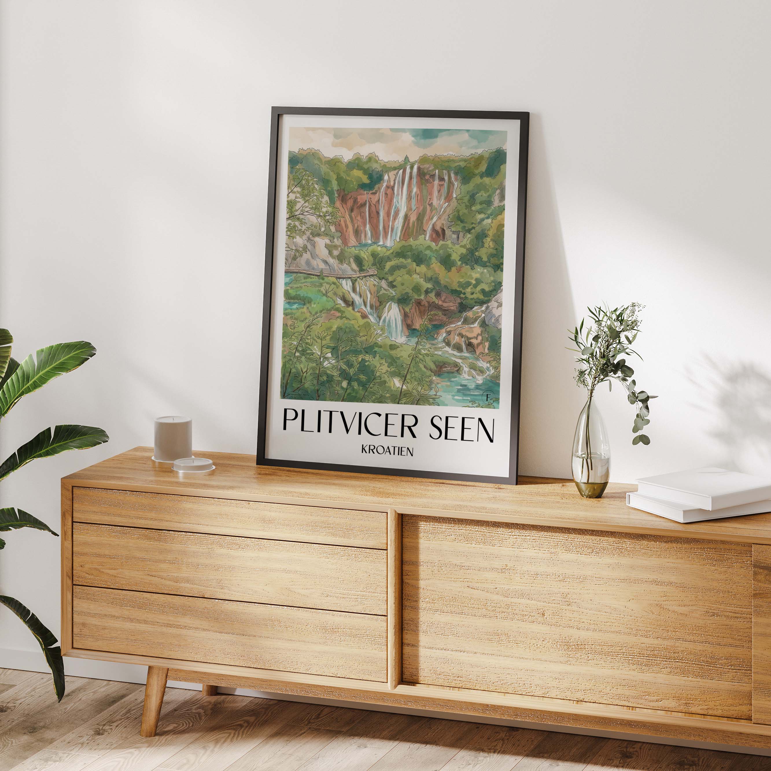 plitvicer-seen-kroatien-poster-aquarell