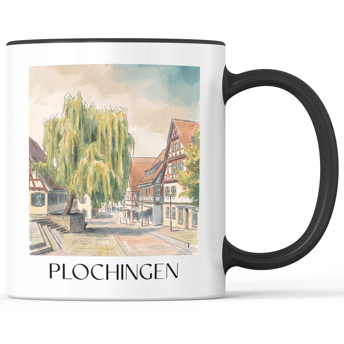 Plochingen Kaffeebecher - Neckartal - Deutschland Becher - Kaffeetasse im Aquarell Stil
