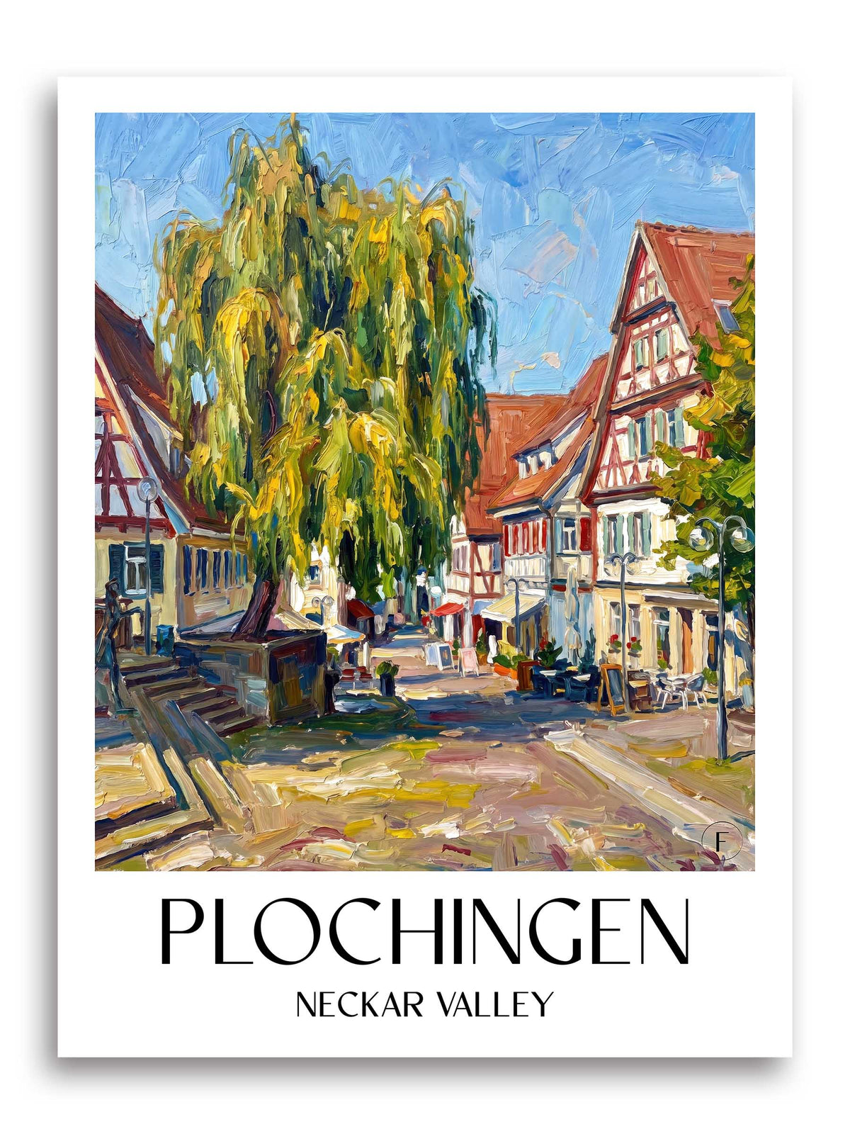 Plochingen Poster - Neckartal - Deutschland Kunstdruck - Ölgemälde von A4 bis A1 - favplace
