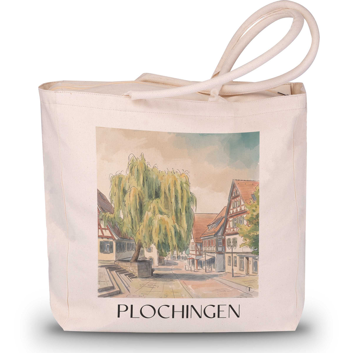 plochingen-neckartal-deutschland-einkaufstasche-aquarell