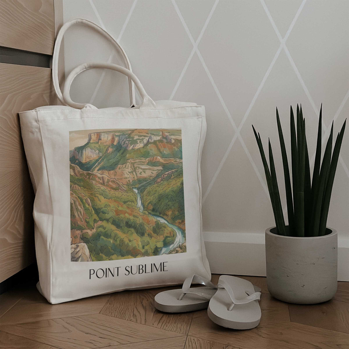 point-sublime-gorges-du-tarn-frankreich-einkaufstasche-aquarell