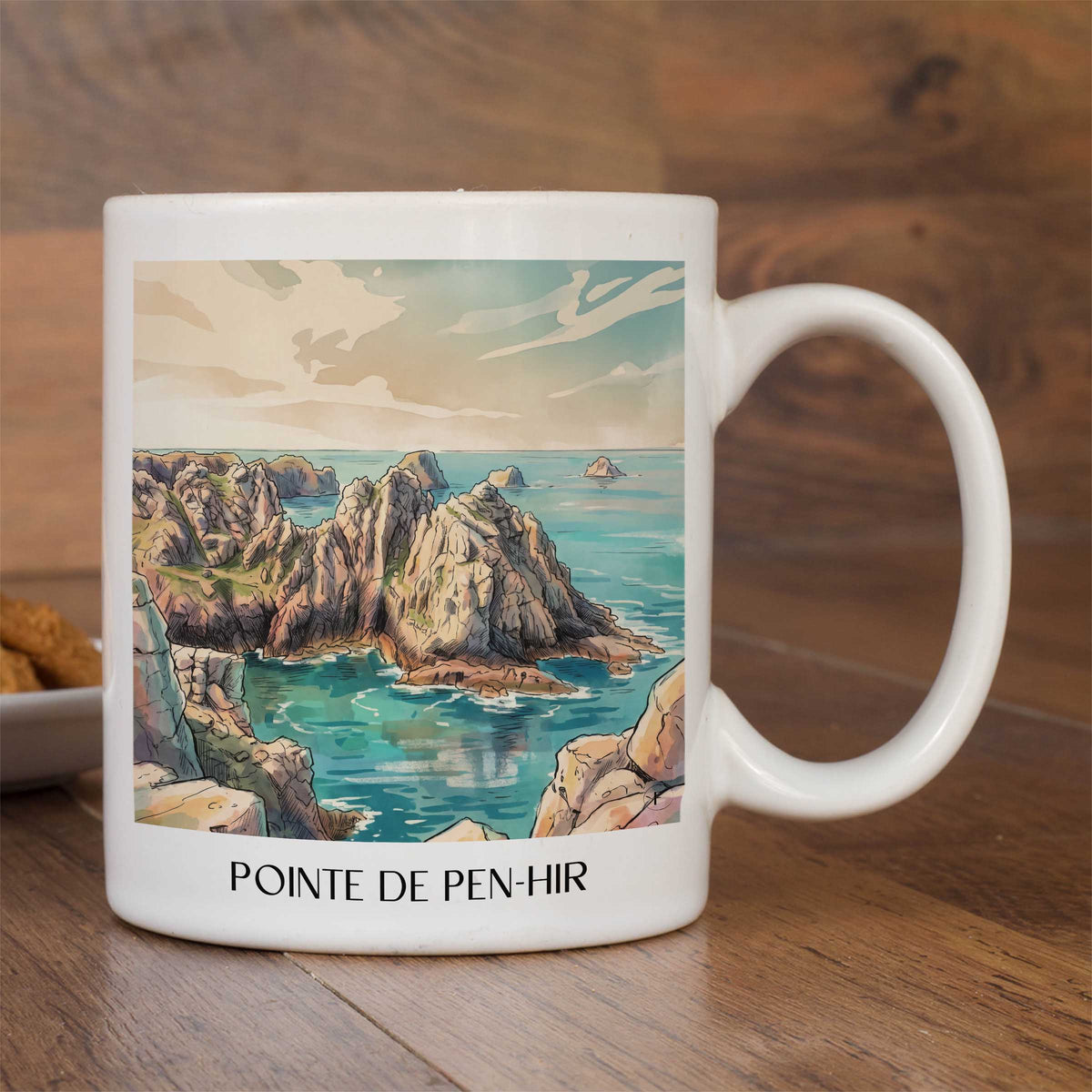 pointe-de-pen-hir-presqu'île-de-crozon-frankreich-kaffeebecher-aquarell
