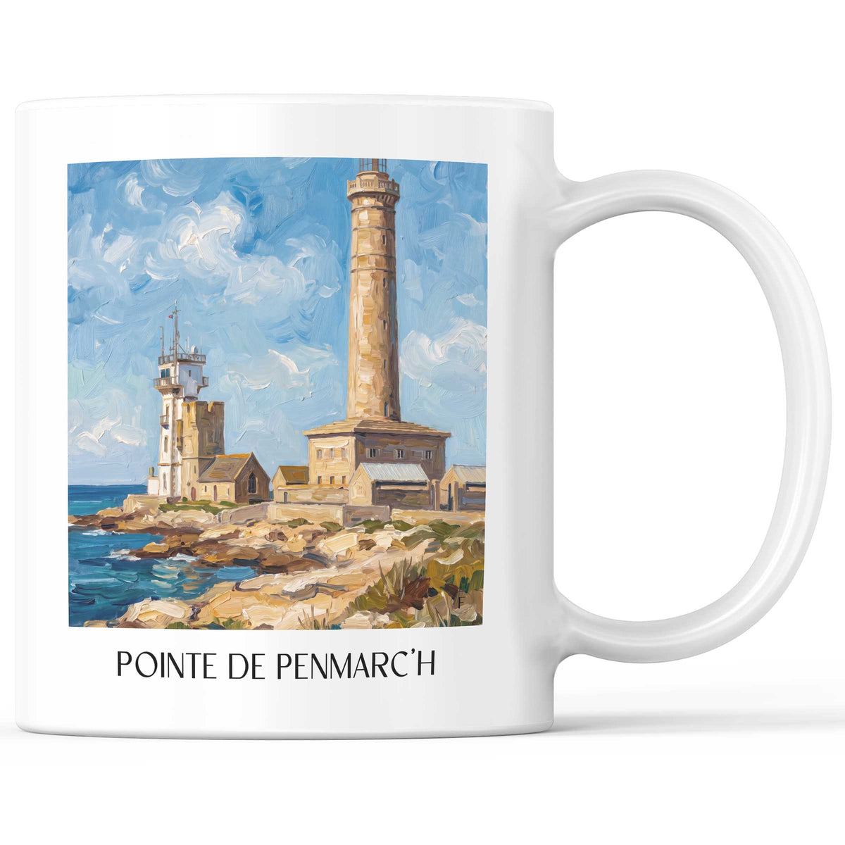 Pointe de Penmarc'h Kaffeebecher - Pays Bigouden - Frankreich Becher - Kaffeetasse im Ölgemälde Stil - favplace