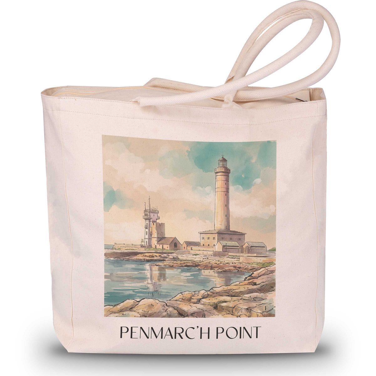 Pointe de Penmarc'h Shopping Tasche - Pays Bigouden - Frankreich Tote Bag - Einkaufstasche im Aquarell Stil - favplace