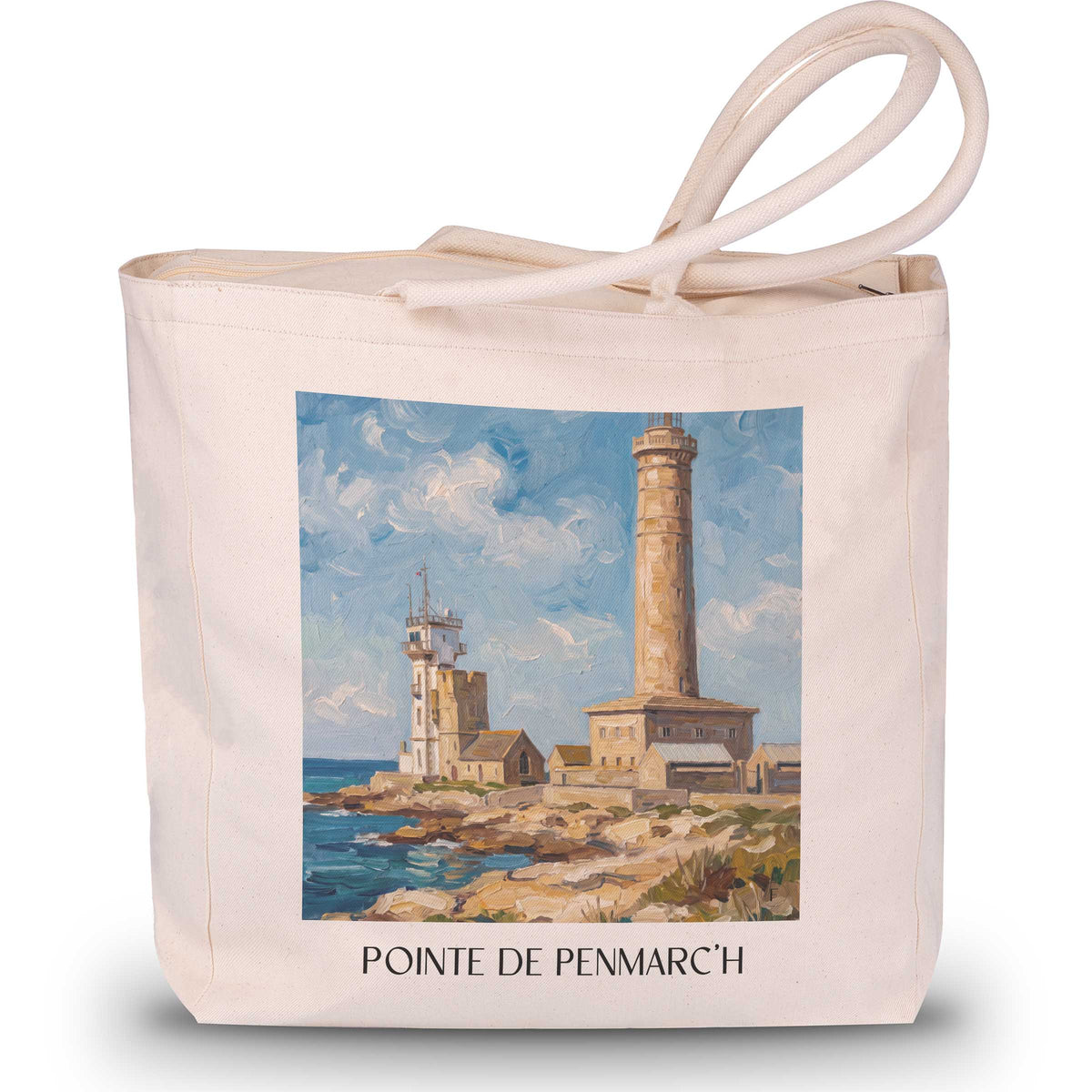 pointe-de-penmarc'h-pays-bigouden-frankreich-einkaufstasche-oil-painting-oelgemaelde